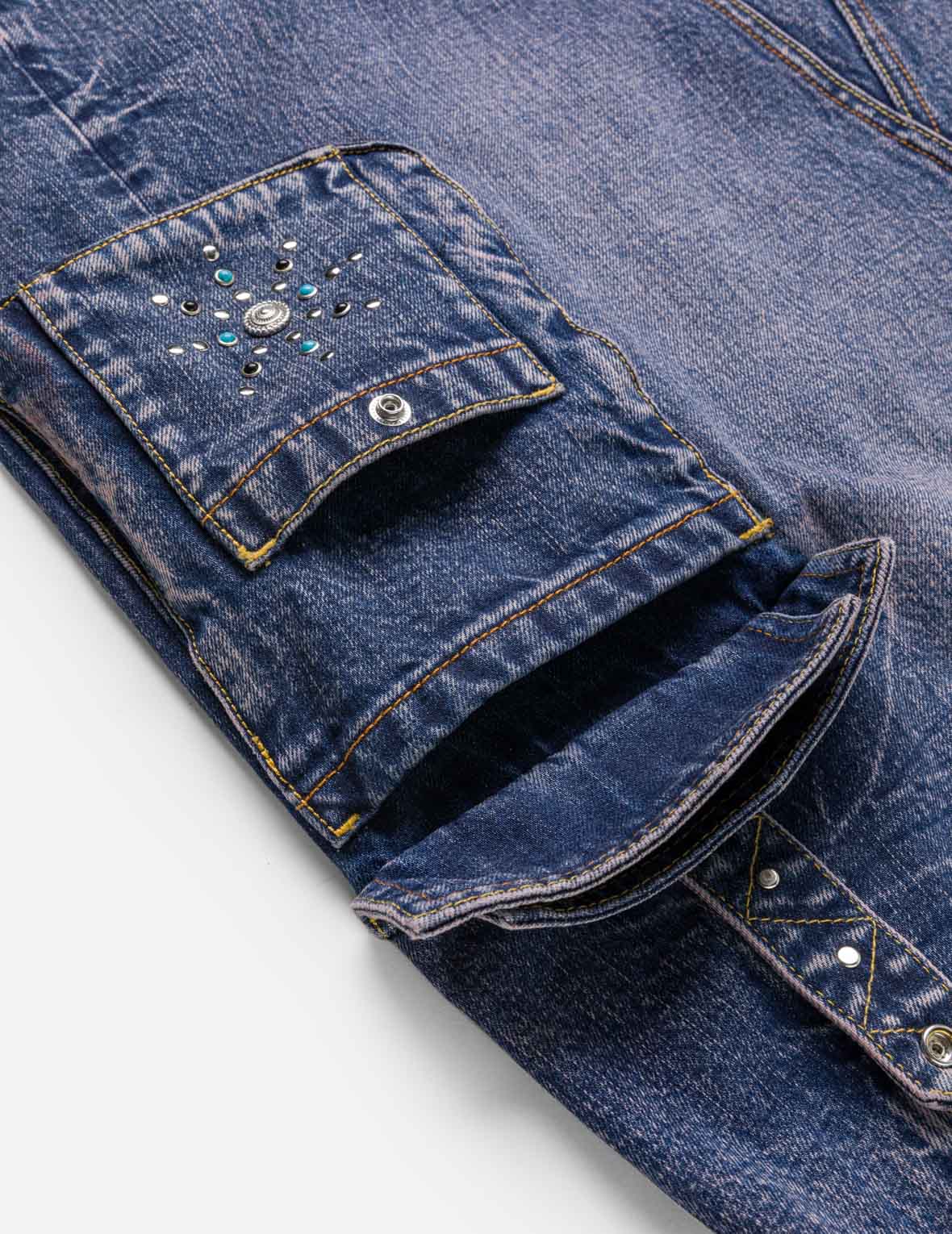 Studded Denim Cargo Skirt - Image 6