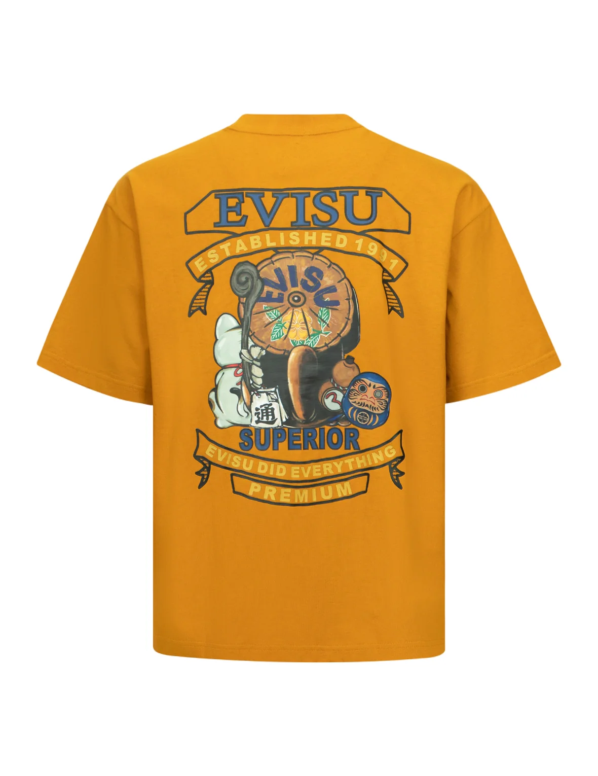 Tanuki and Fortune Cat Print Loose Fit T-Shirt - Image 28