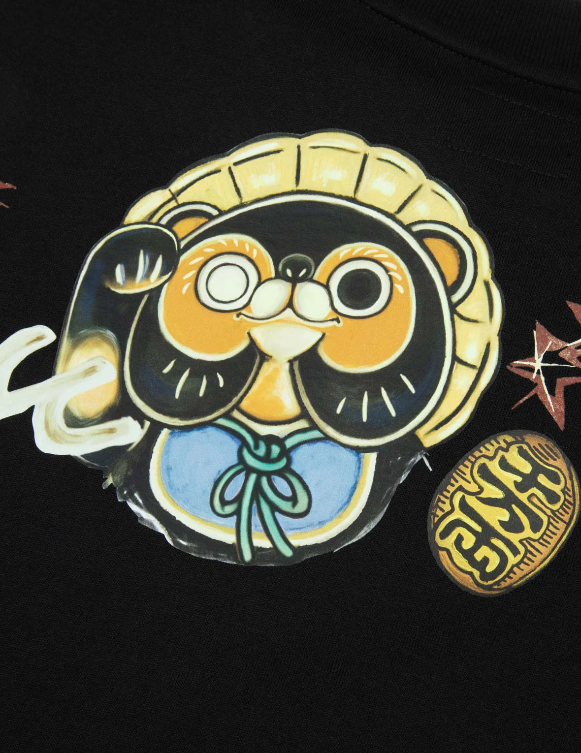 Tanuki Daicock Print Loose Fit T-Shirt - Image 14