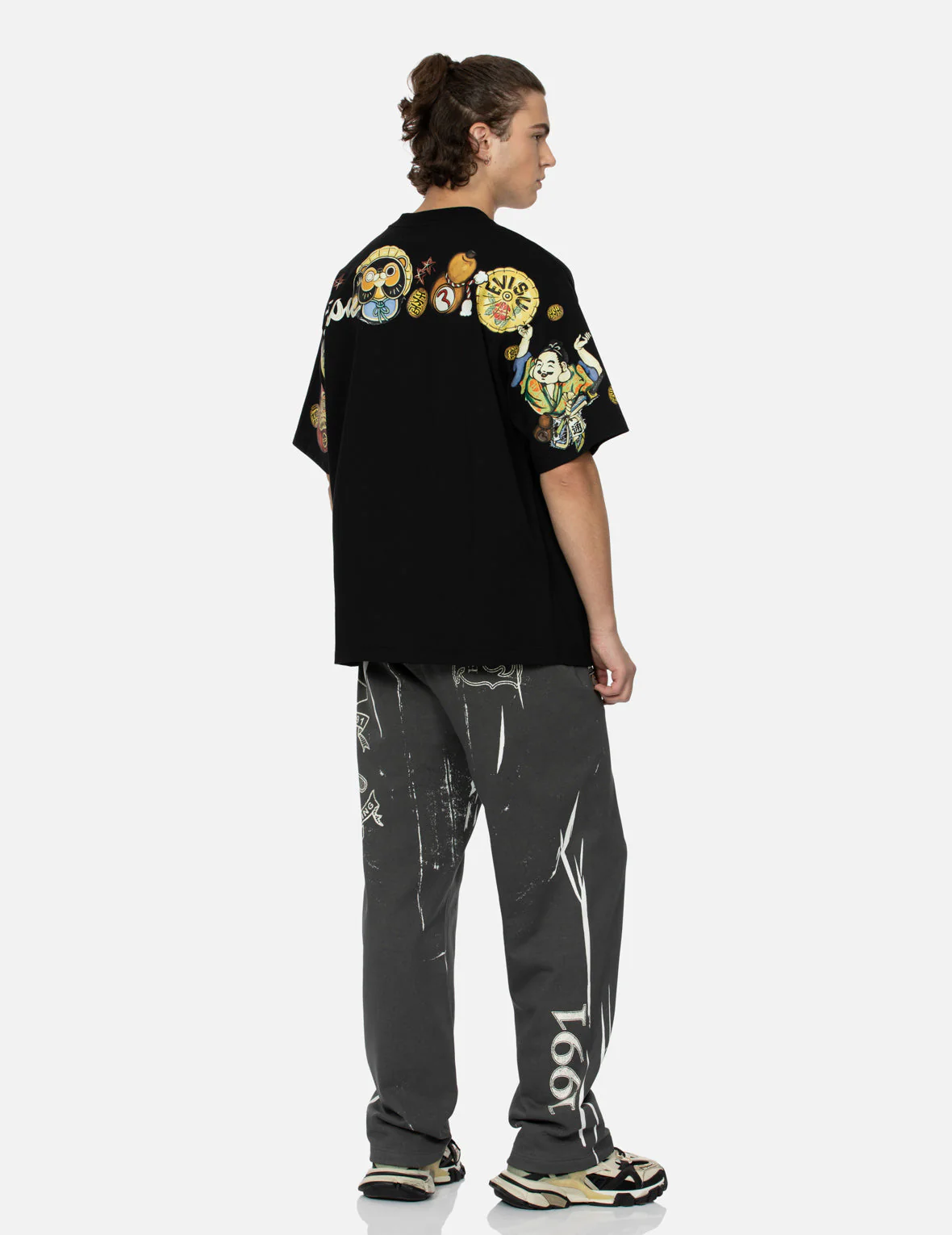 Tanuki Daicock Print Loose Fit T-Shirt - Image 3