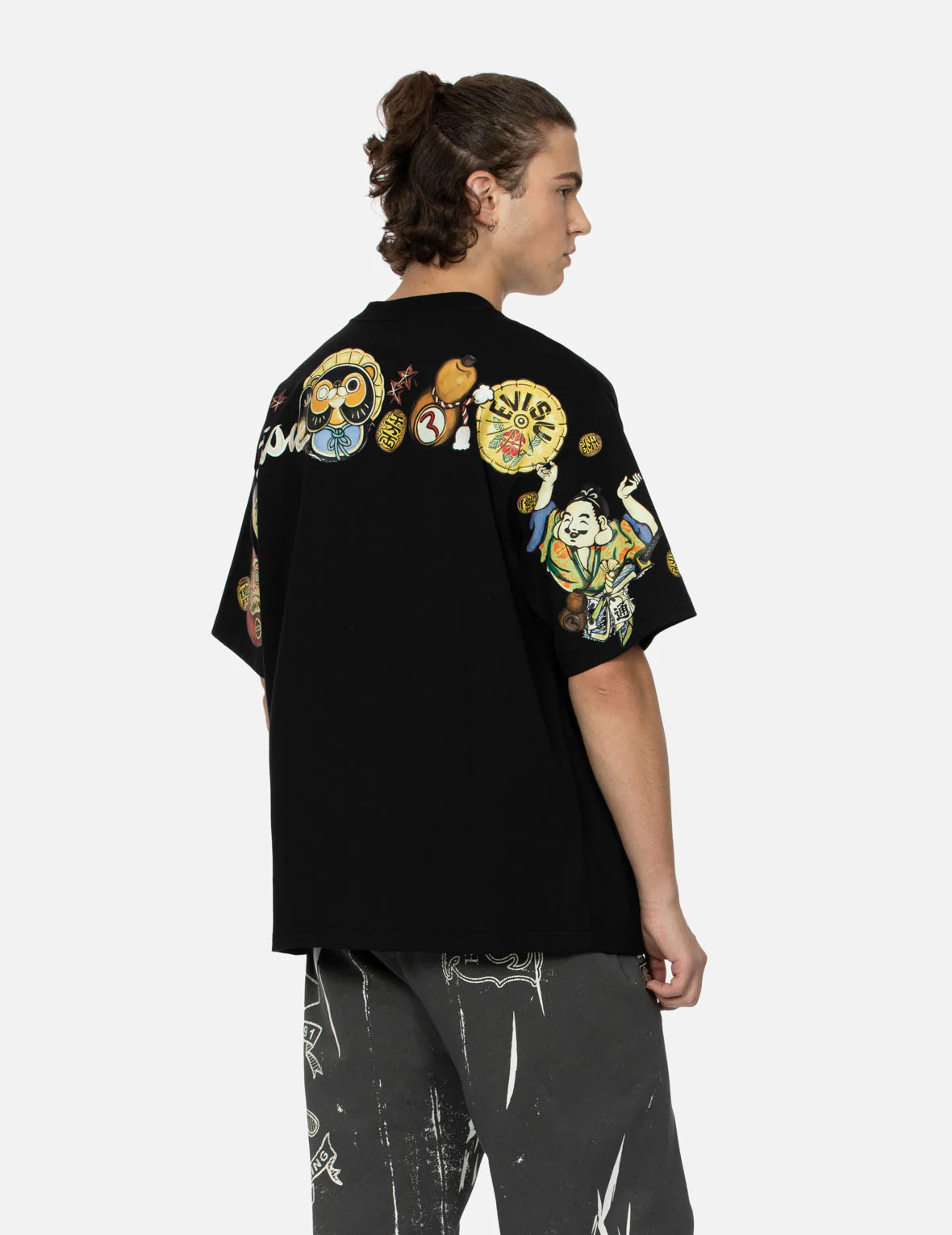 Tanuki Daicock Print Loose Fit T-Shirt - Image 7