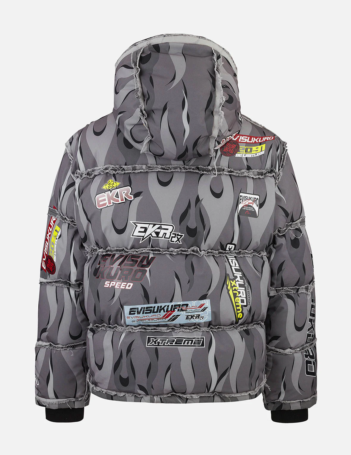 Tear-Away Racing Camouflage Oversized Down Jacket - Image 2