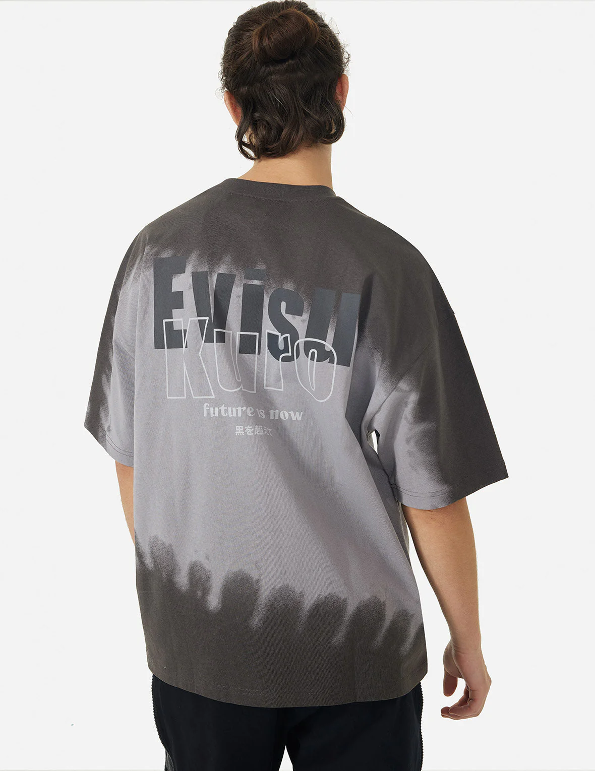 Tie-dye Logo and Slogan Print Oversized T-shirt - Image 6