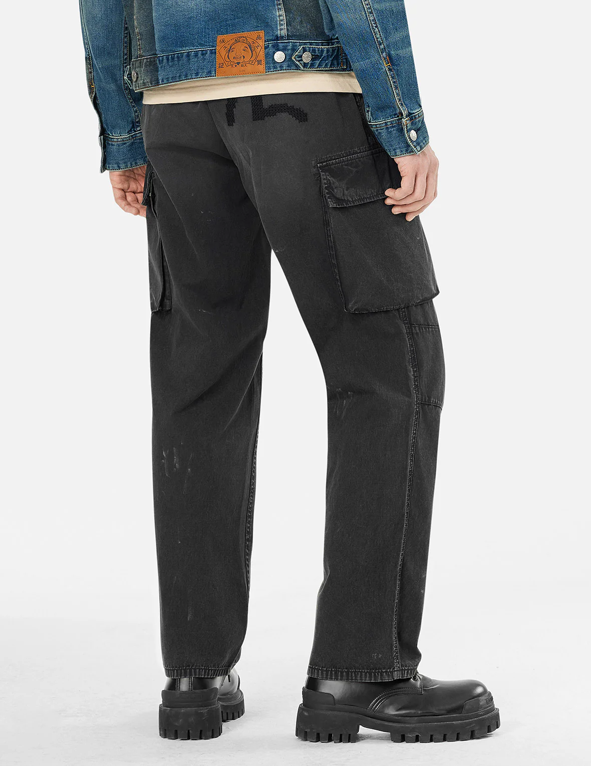 Totem Seagull Embroidery Straight Fit Cargo Pants - Image 17