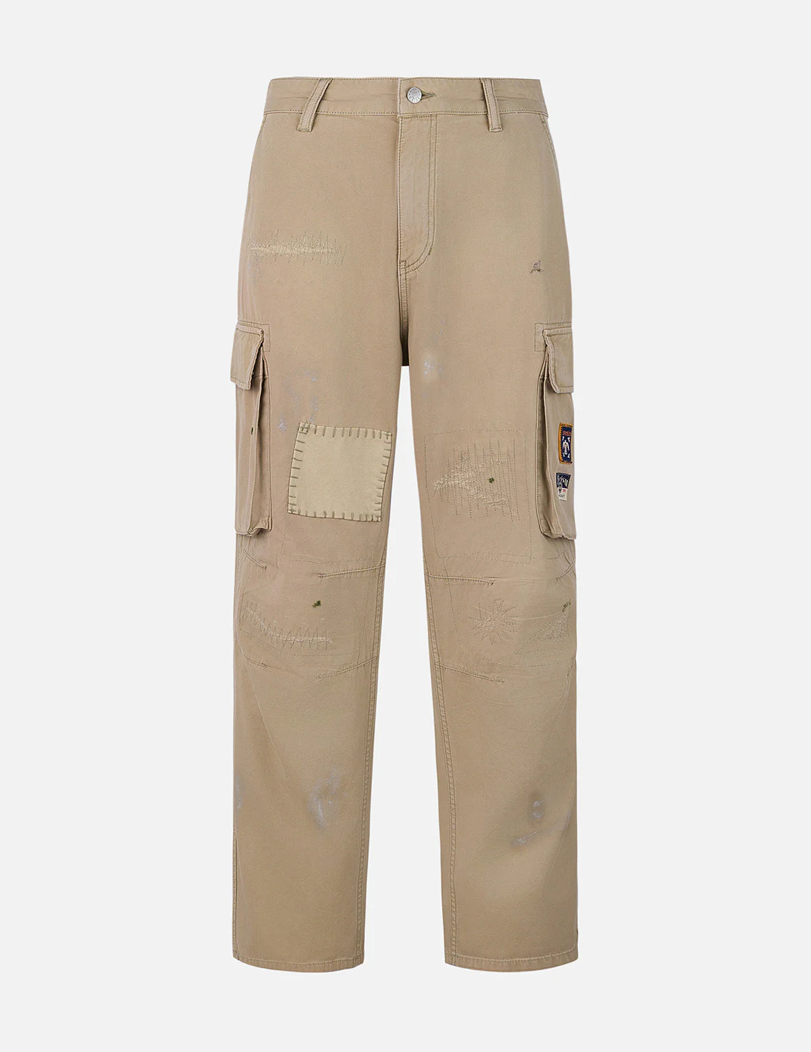 Totem Seagull Embroidery Straight Fit Cargo Pants - Image 3