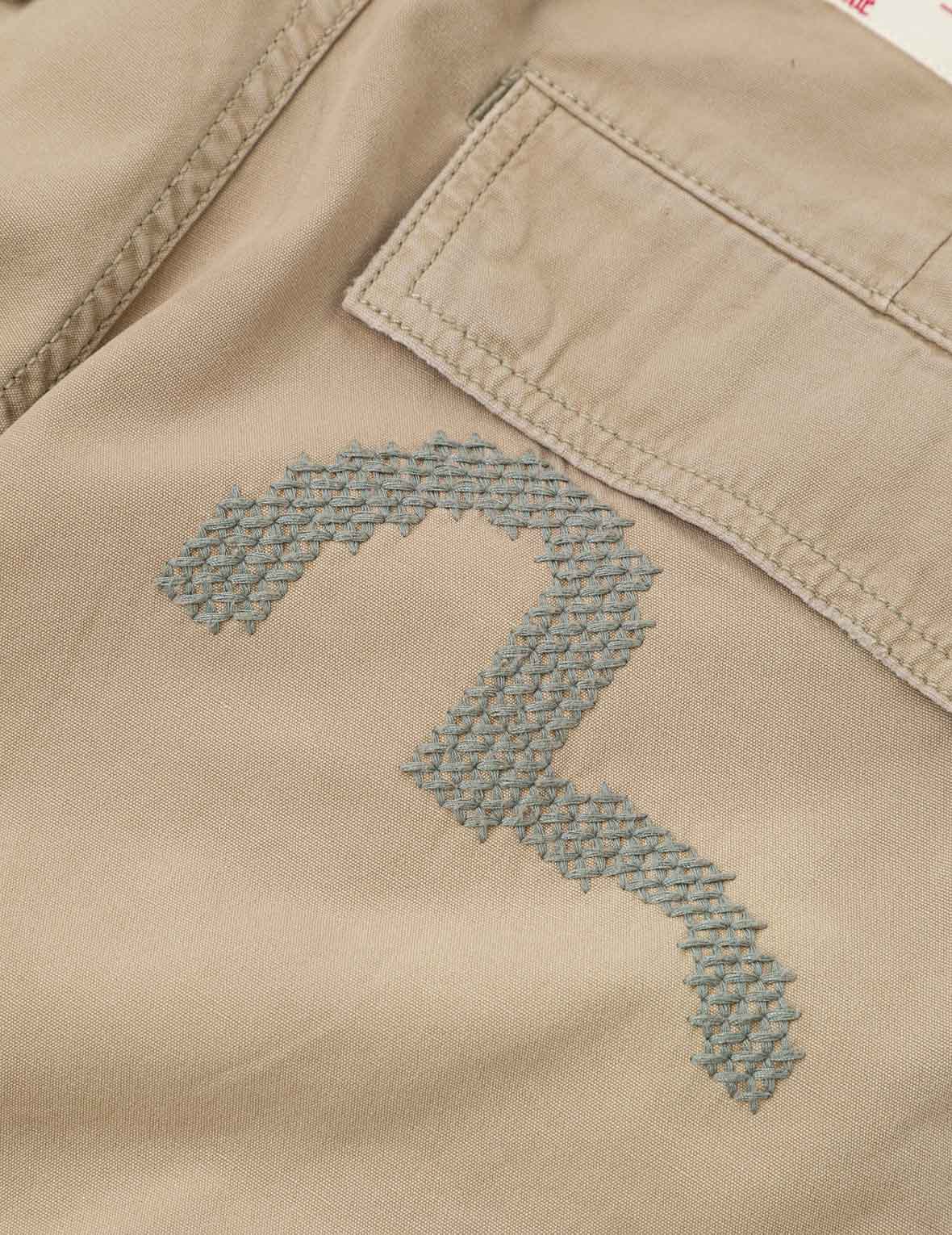Totem Seagull Embroidery Straight Fit Cargo Pants - Image 5