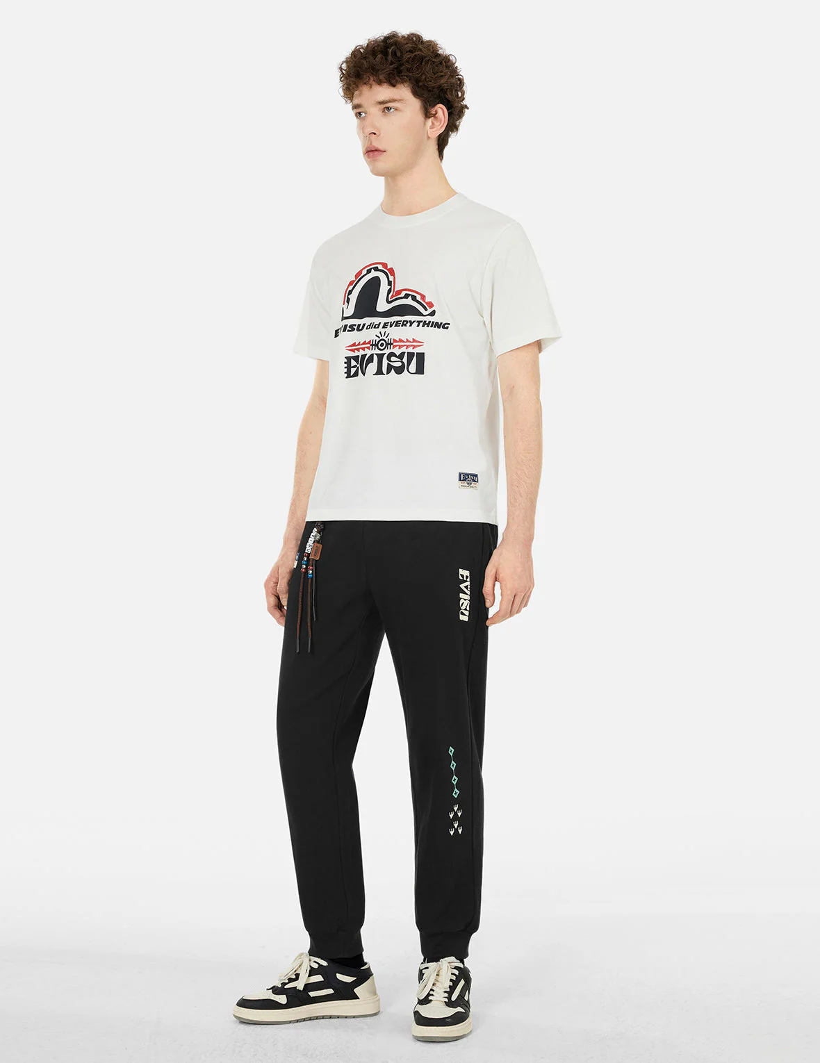 Totem Seagull Embroidery Straight Fit Sweatpants - Image 9