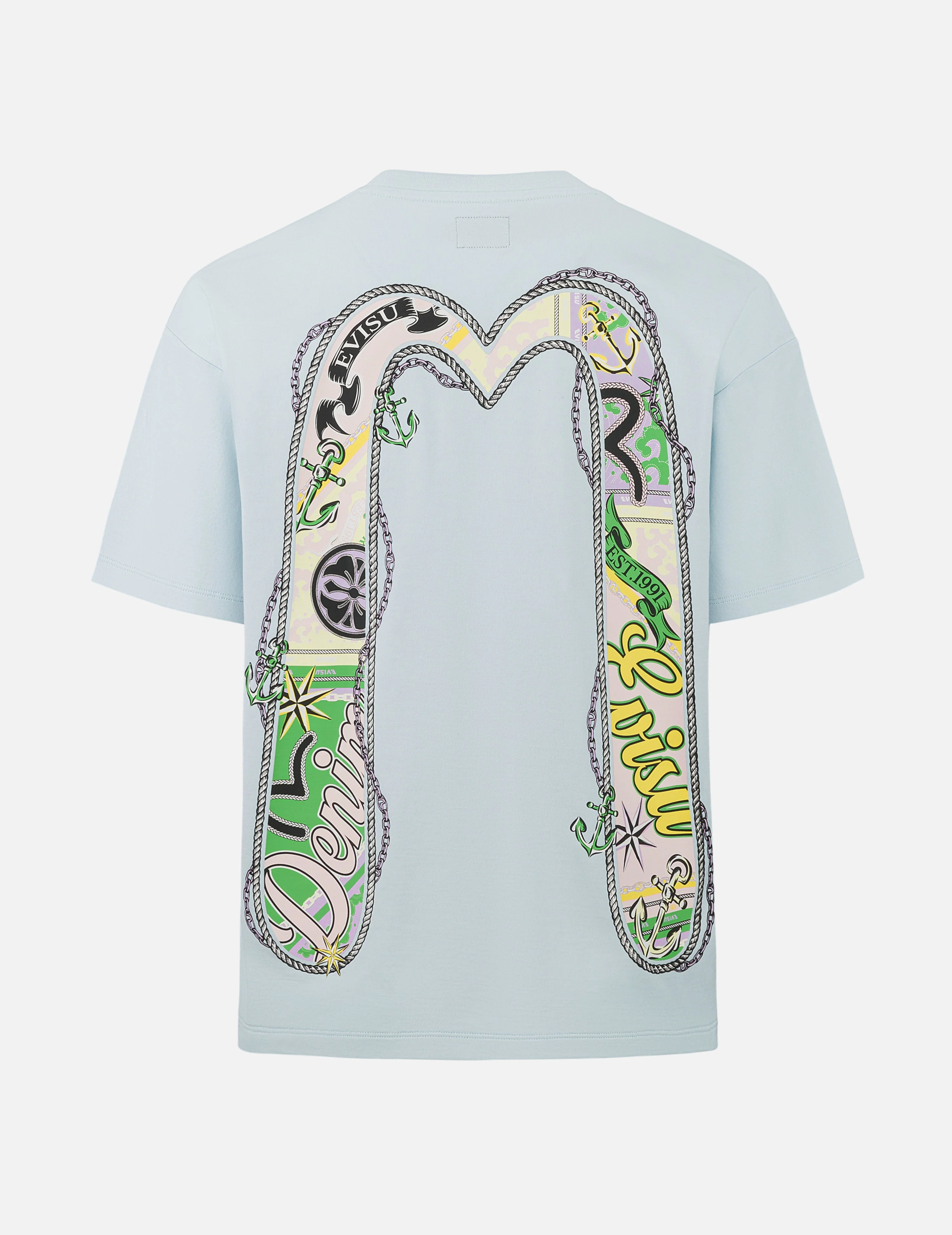 Twisted Rope and Daicock Anchor Print Oversized T-Shirt - Image 2