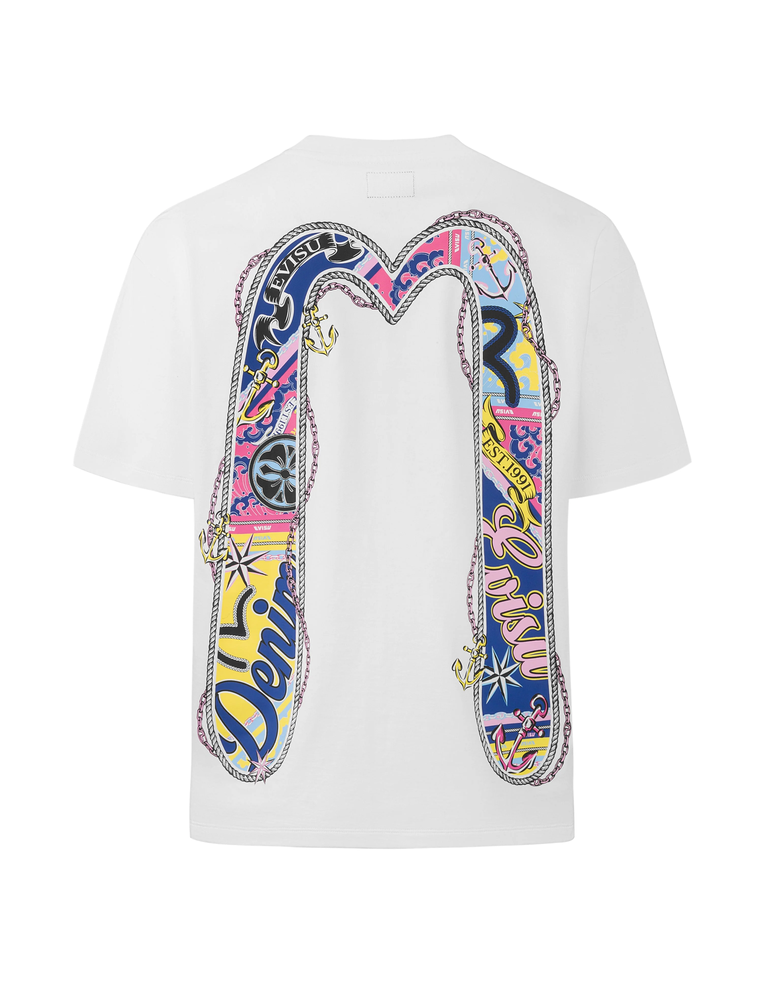Twisted Rope and Daicock Anchor Print Oversized T-Shirt - Image 21