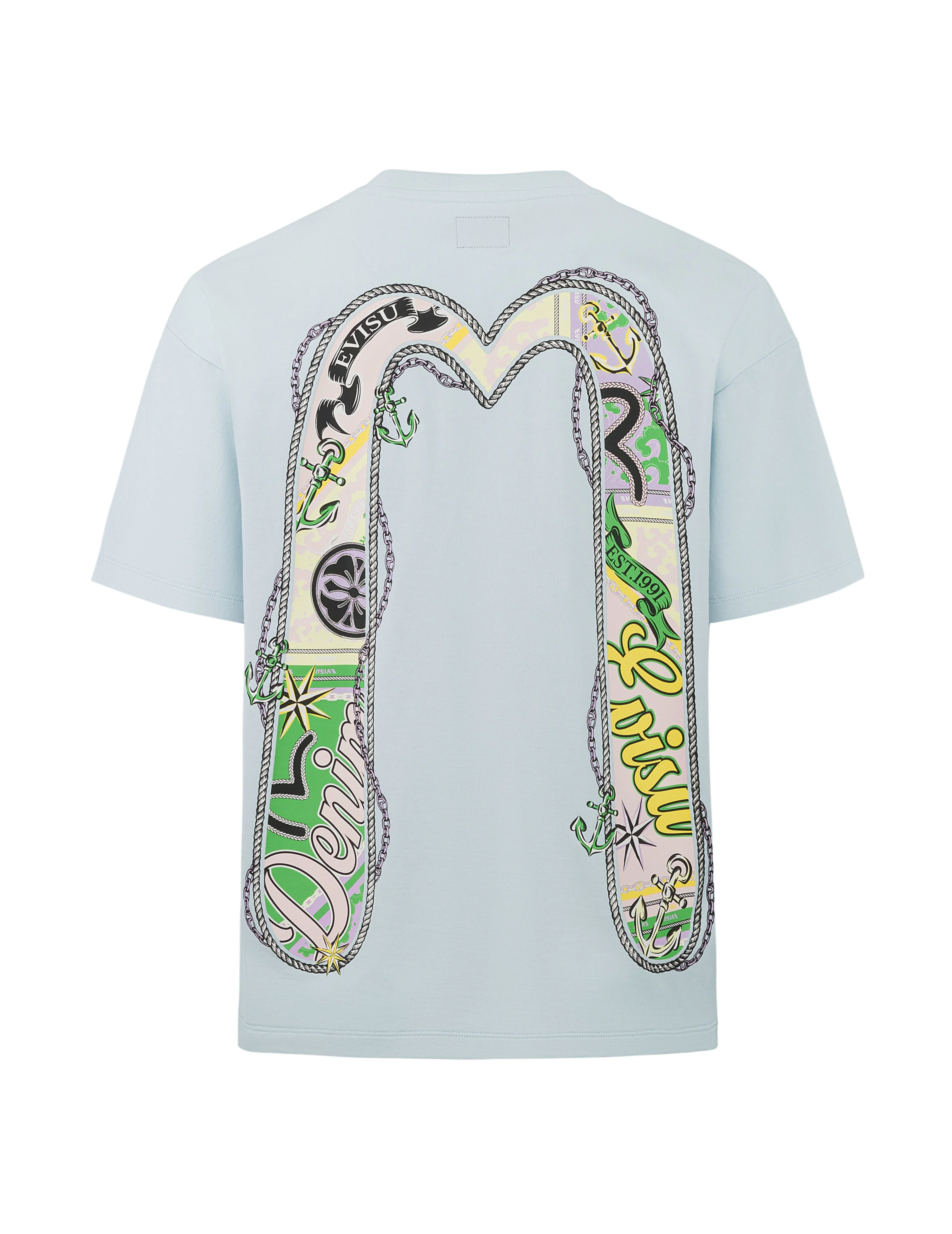 Twisted Rope and Daicock Anchor Print Oversized T-Shirt - Image 22