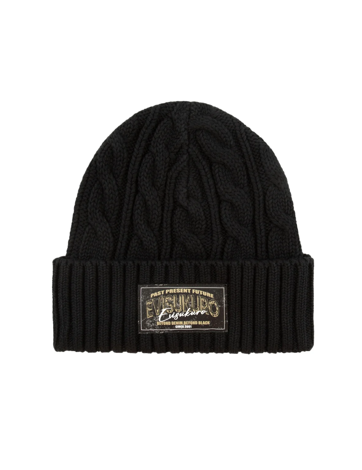 Twist-Straight Pattern Logo Label Knit Beanie - Image 7