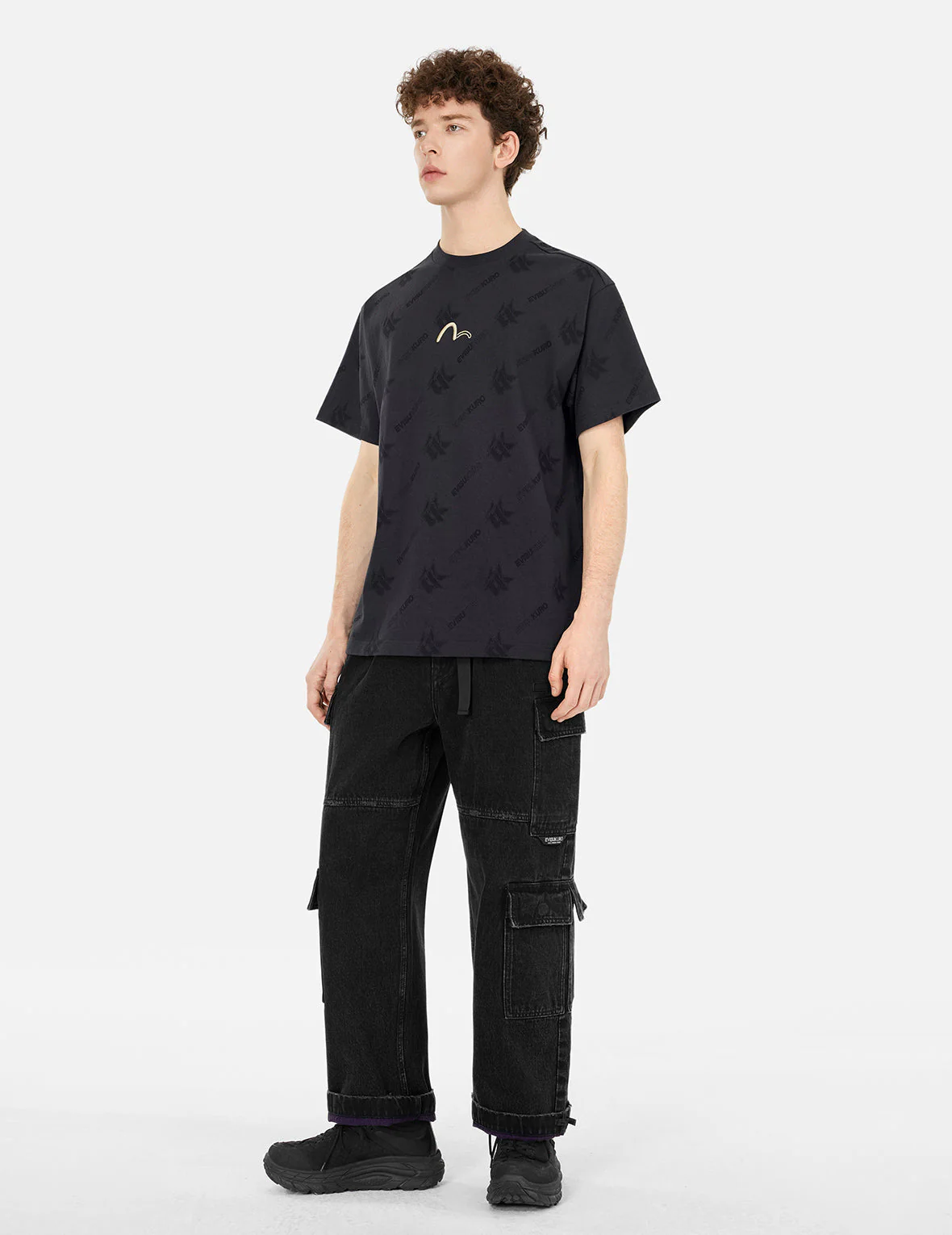Two Tone Distressed Oversized Cargo Pants - Image 4