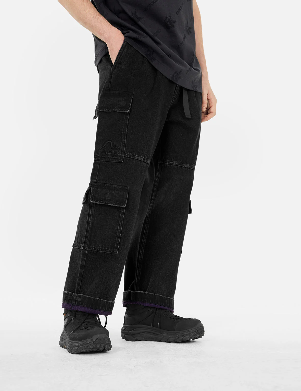 Two Tone Distressed Oversized Cargo Pants - Image 8