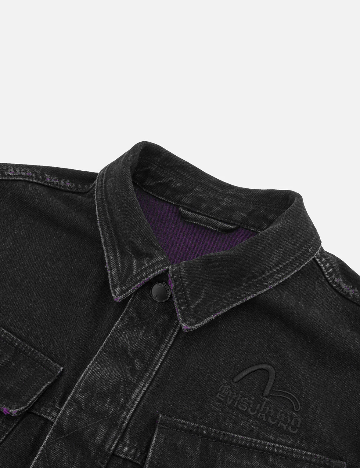 Two Tone Distressed Relax Fit Trucker Jacket - Image 14