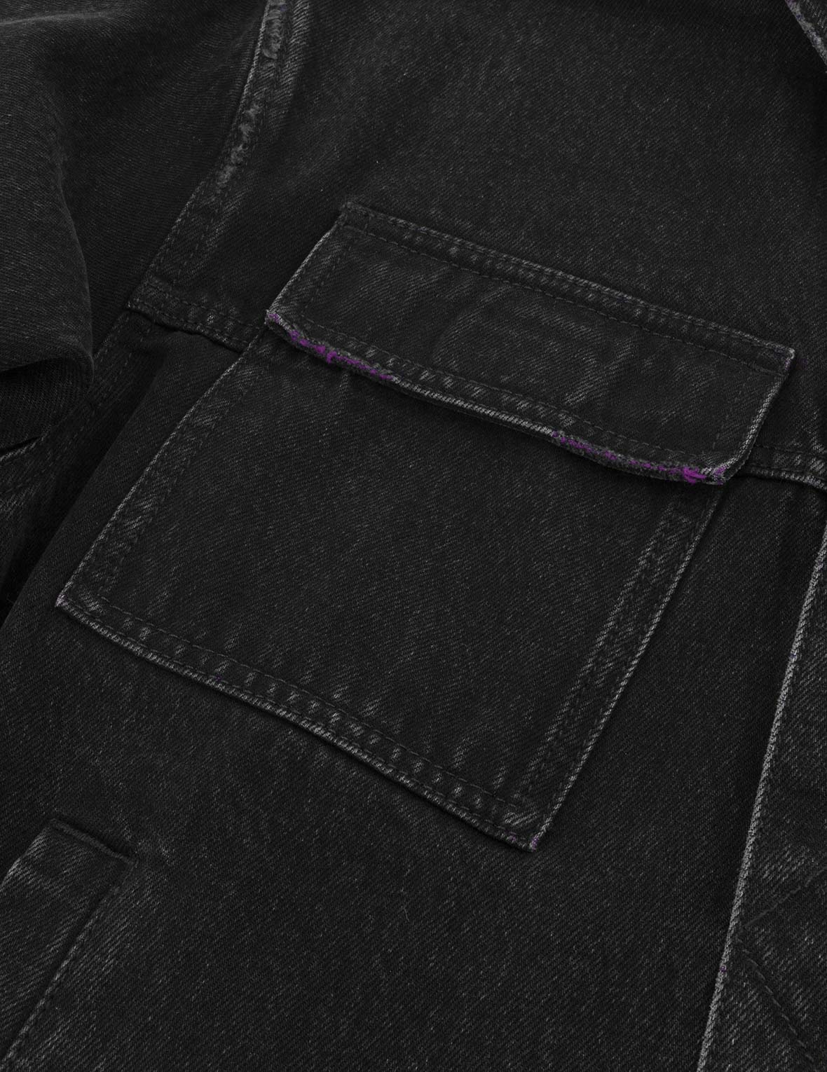 Two Tone Distressed Relax Fit Trucker Jacket - Image 18