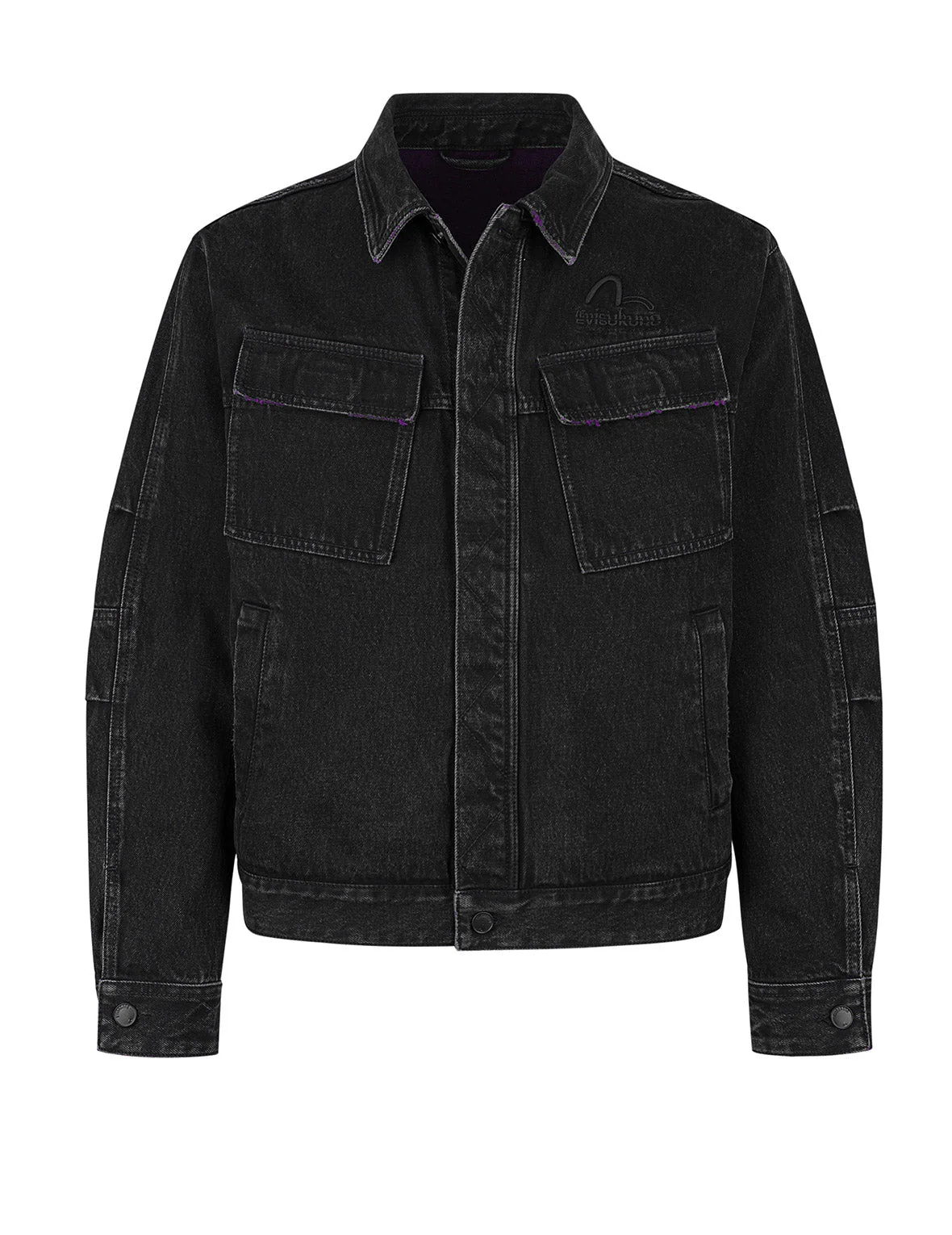 Two Tone Distressed Relax Fit Trucker Jacket - Image 22