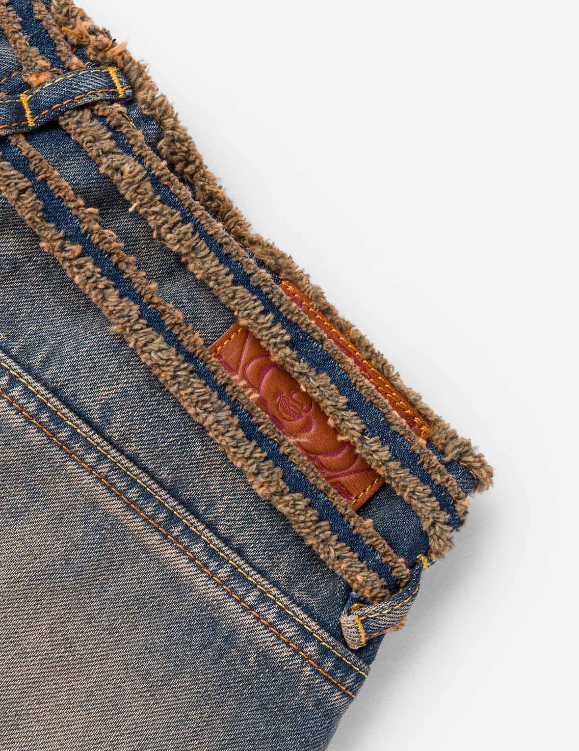 Two Tone Pleated Denim Skirts - Image 10