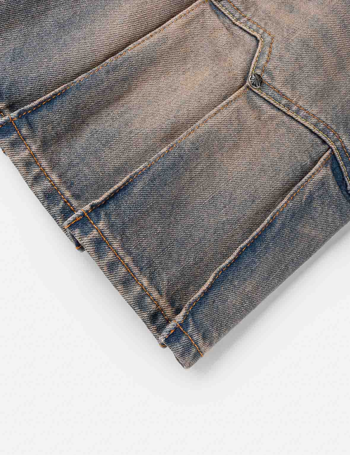 Two Tone Pleated Denim Skirts - Image 11