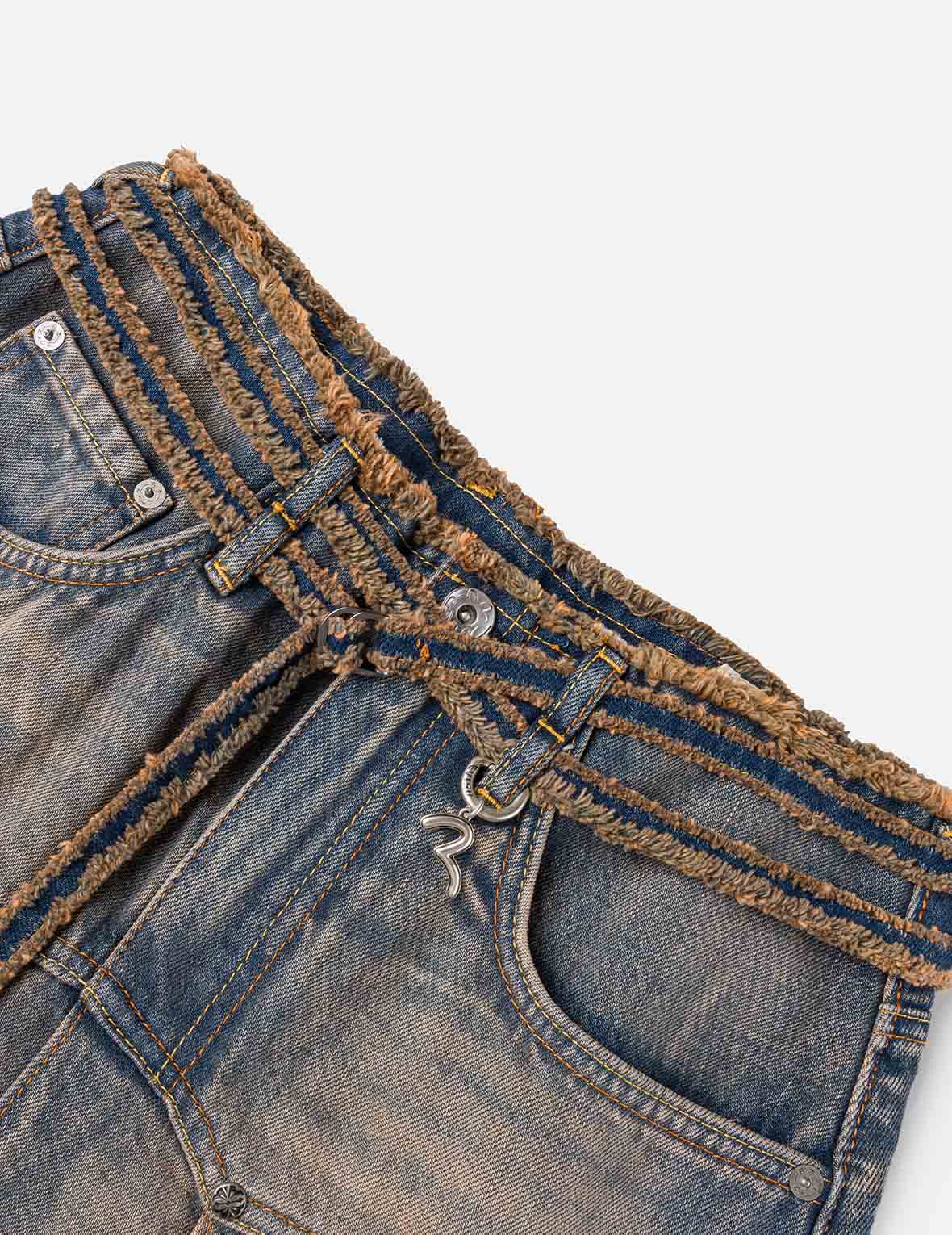 Two Tone Pleated Denim Skirts - Image 6