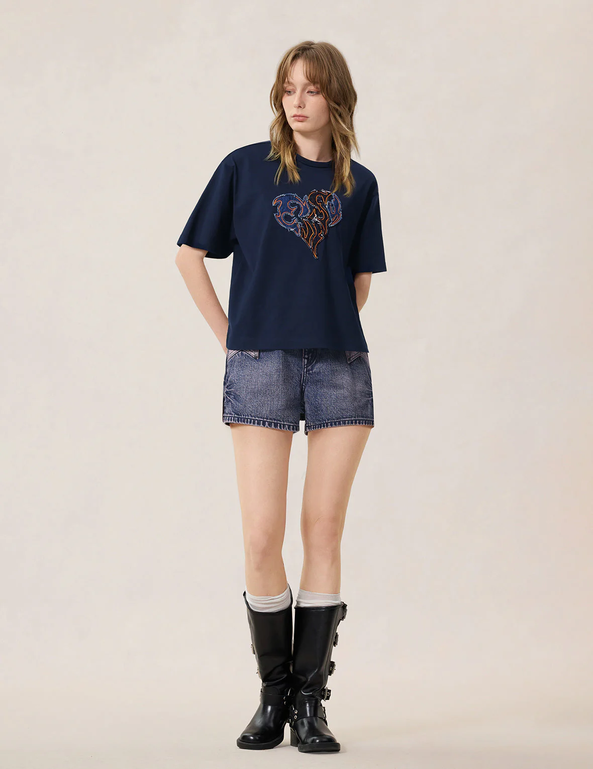 Reverse-Panel Denim Shorts - Image 7