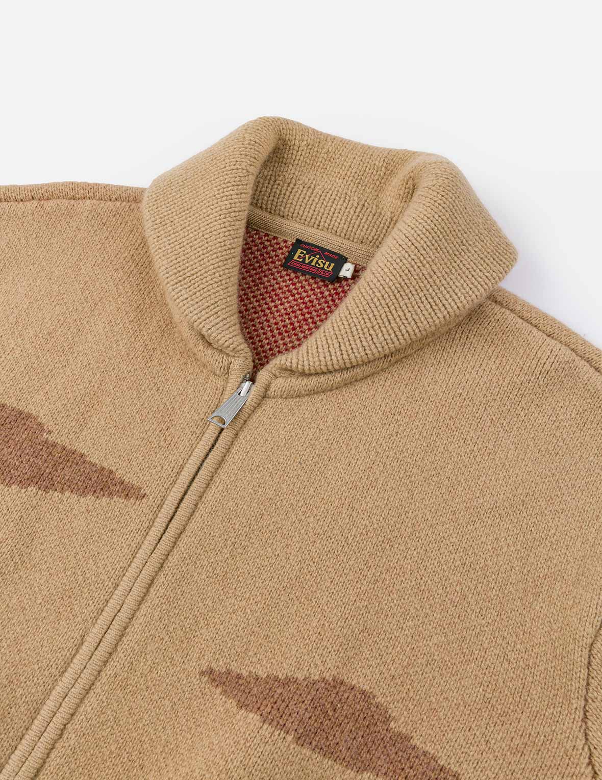 UFO and Cowichan Intarsia Patterns Relax Fit Knitted Sweatshirt - Image 14