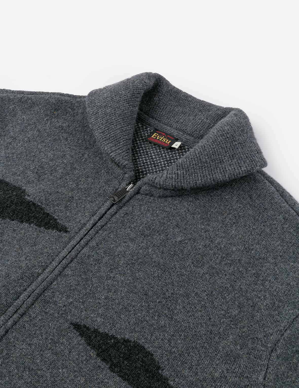 UFO and Cowichan Intarsia Patterns Relax Fit Knitted Sweatshirt - Image 15