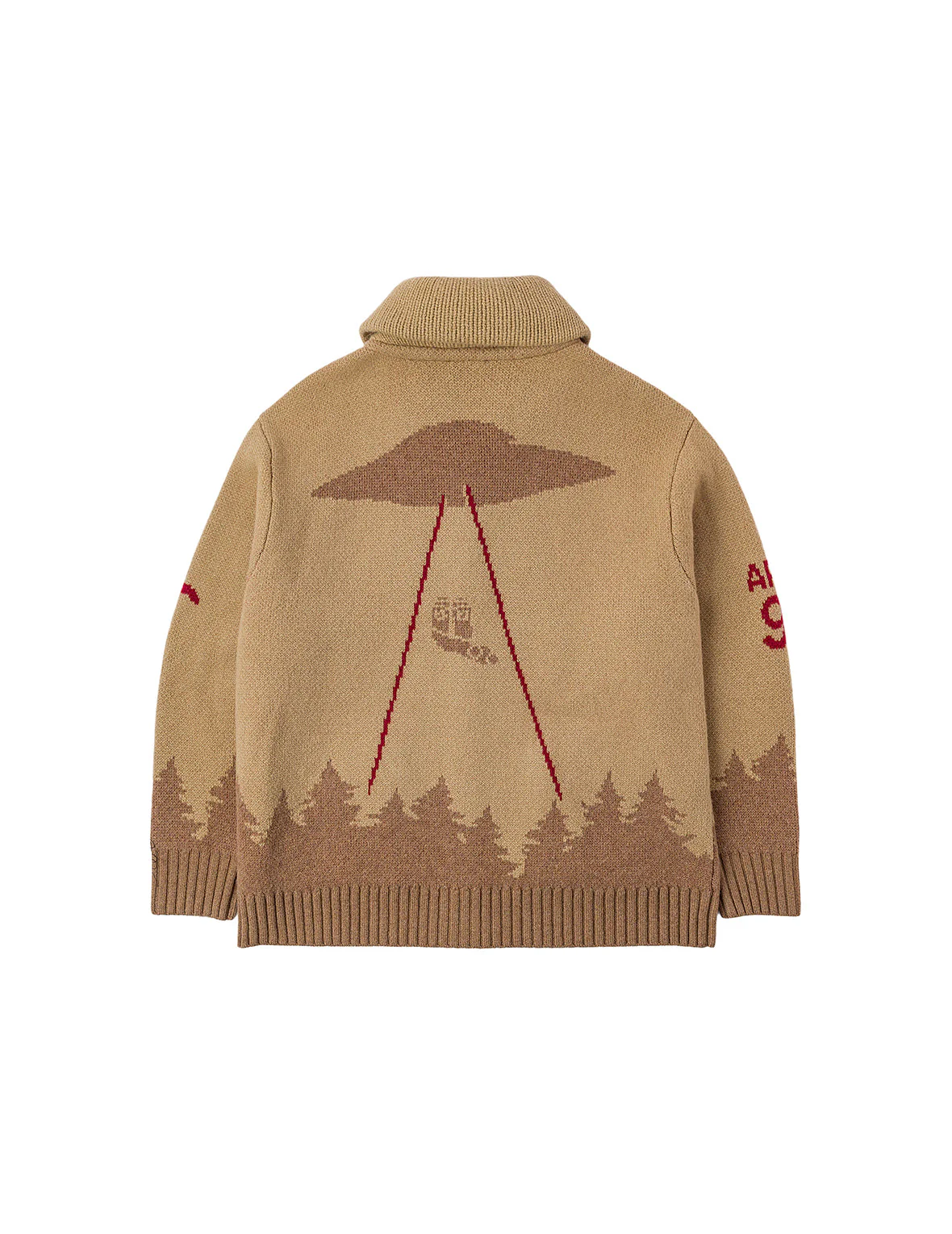 UFO and Cowichan Intarsia Patterns Relax Fit Knitted Sweatshirt - Image 3