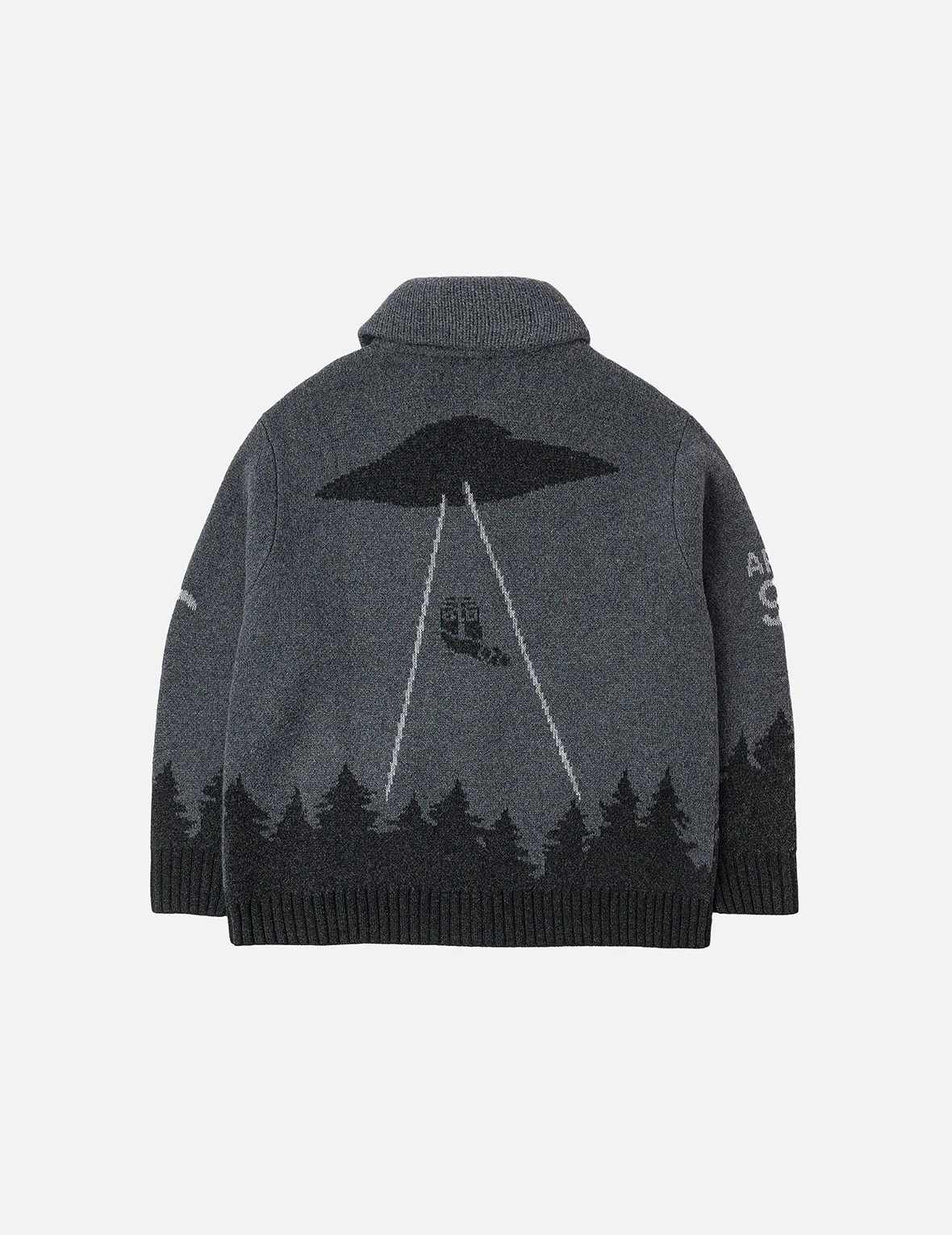 UFO and Cowichan Intarsia Patterns Relax Fit Knitted Sweatshirt - Image 4