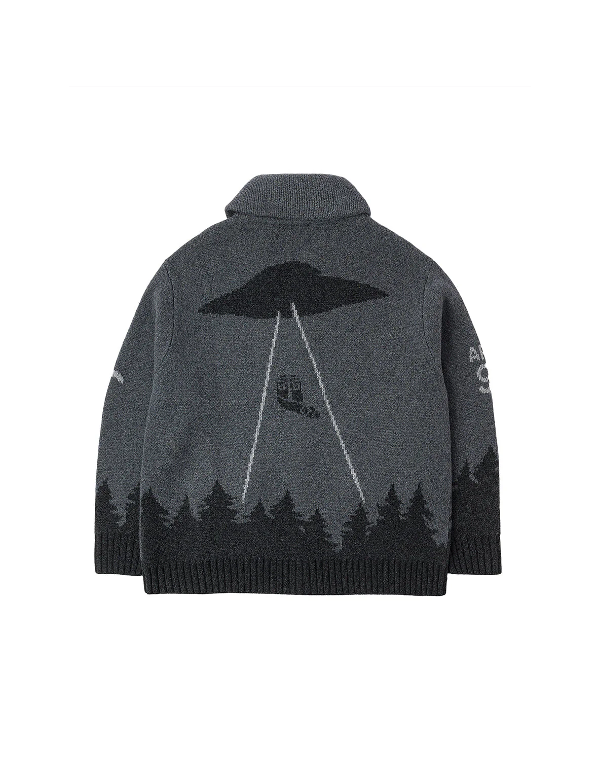 UFO and Cowichan Intarsia Patterns Relax Fit Knitted Sweatshirt - Image 7