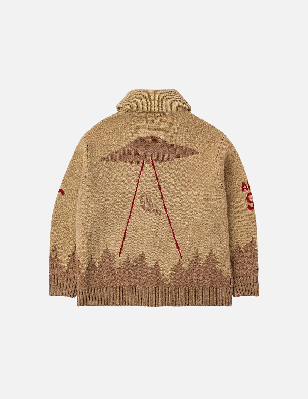 UFO and Cowichan Intarsia Patterns Relax Fit Knitted Sweatshirt - Image 8