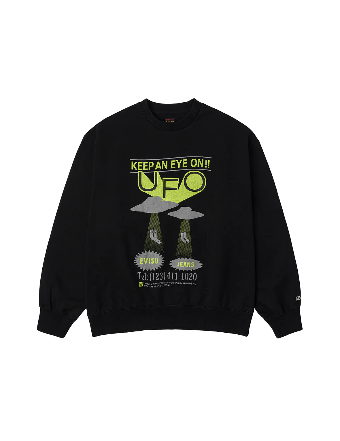 UFO Print and Seagull Appliqué Relax Fit Hoodie