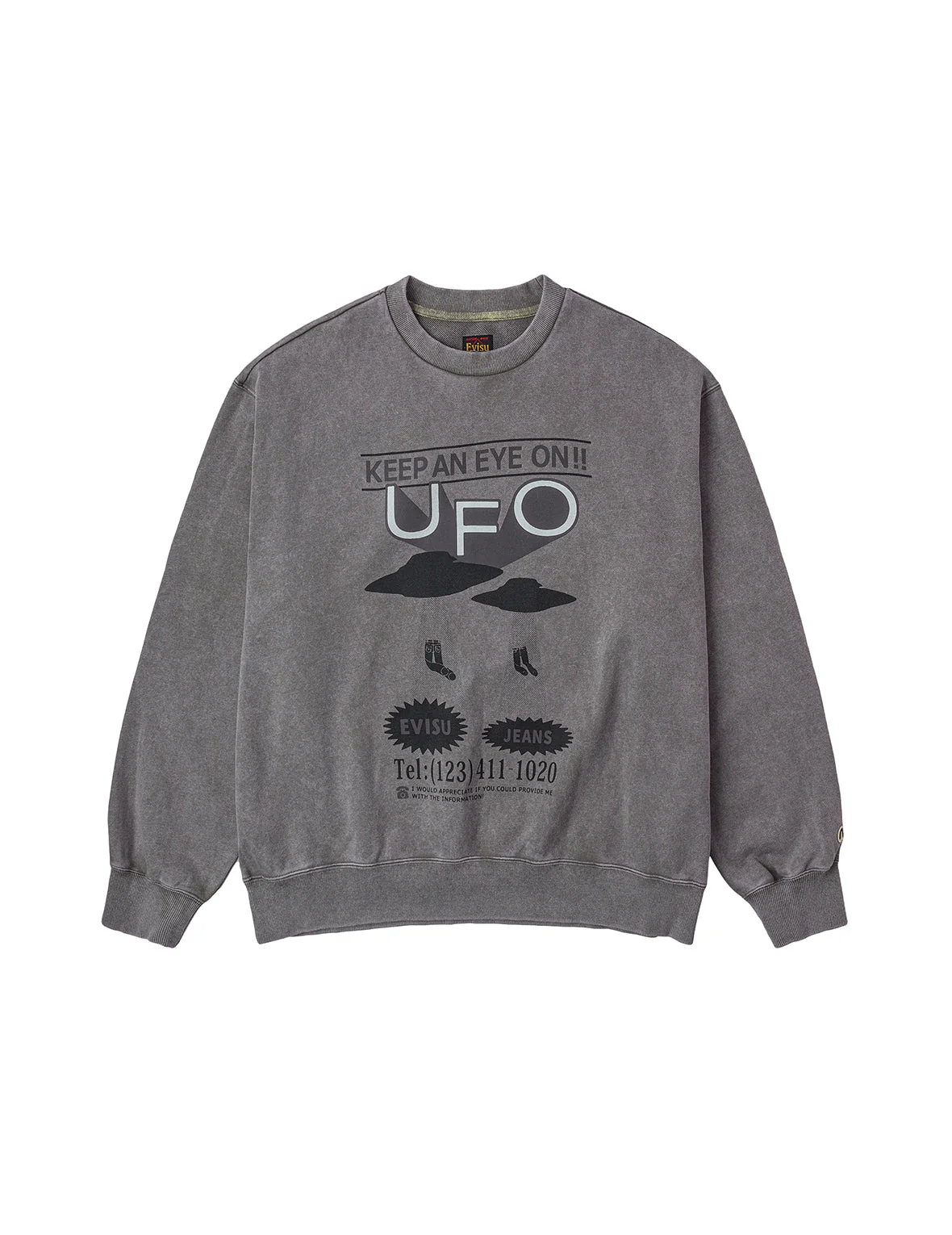 UFO Print and Seagull Appliqué Relax Fit Hoodie - Image 2