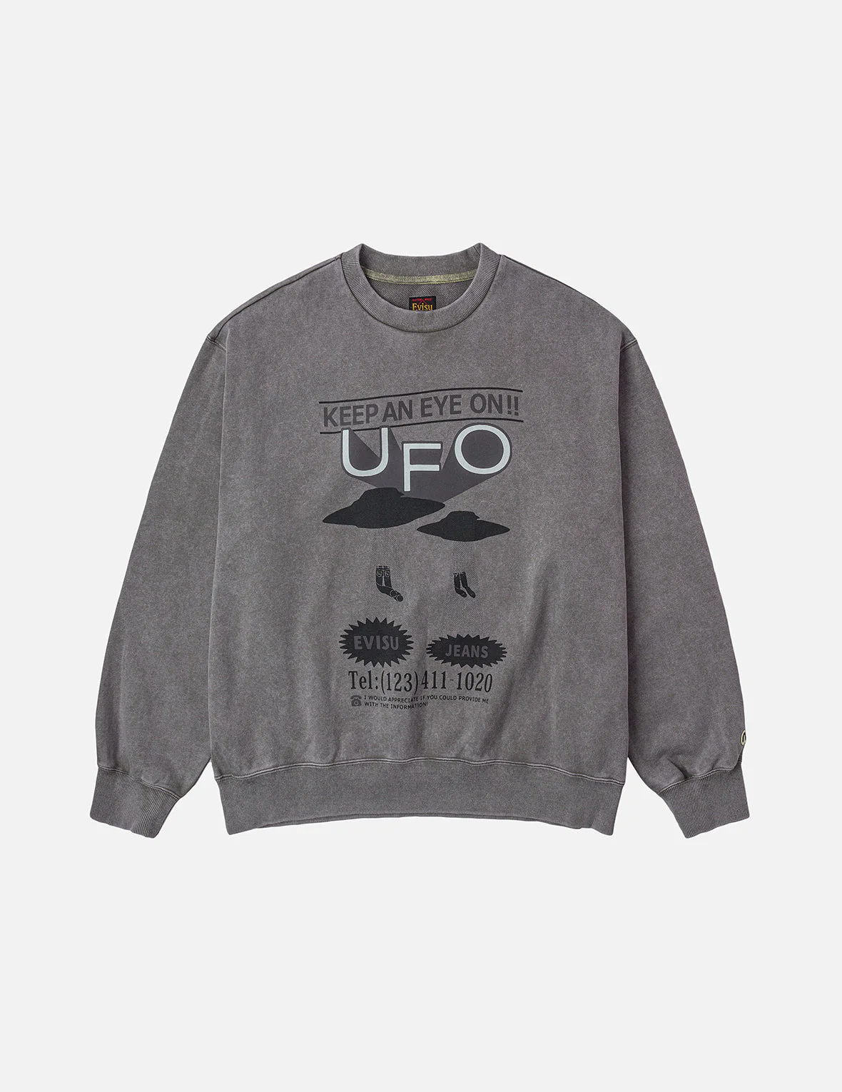 UFO Print and Seagull Appliqué Relax Fit Hoodie - Image 6