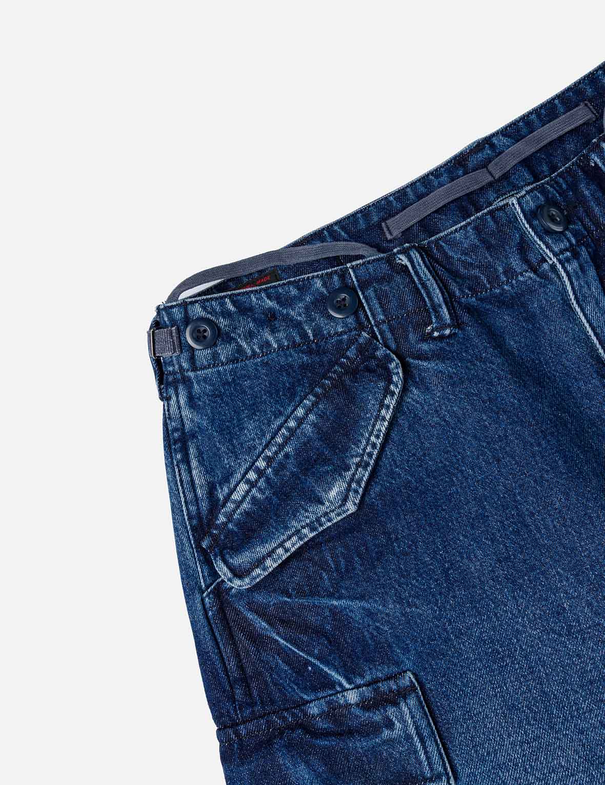 Vintage motorcycle Print Washed Daicock Embroidery Wide-leg Cargo Jeans - Image 10