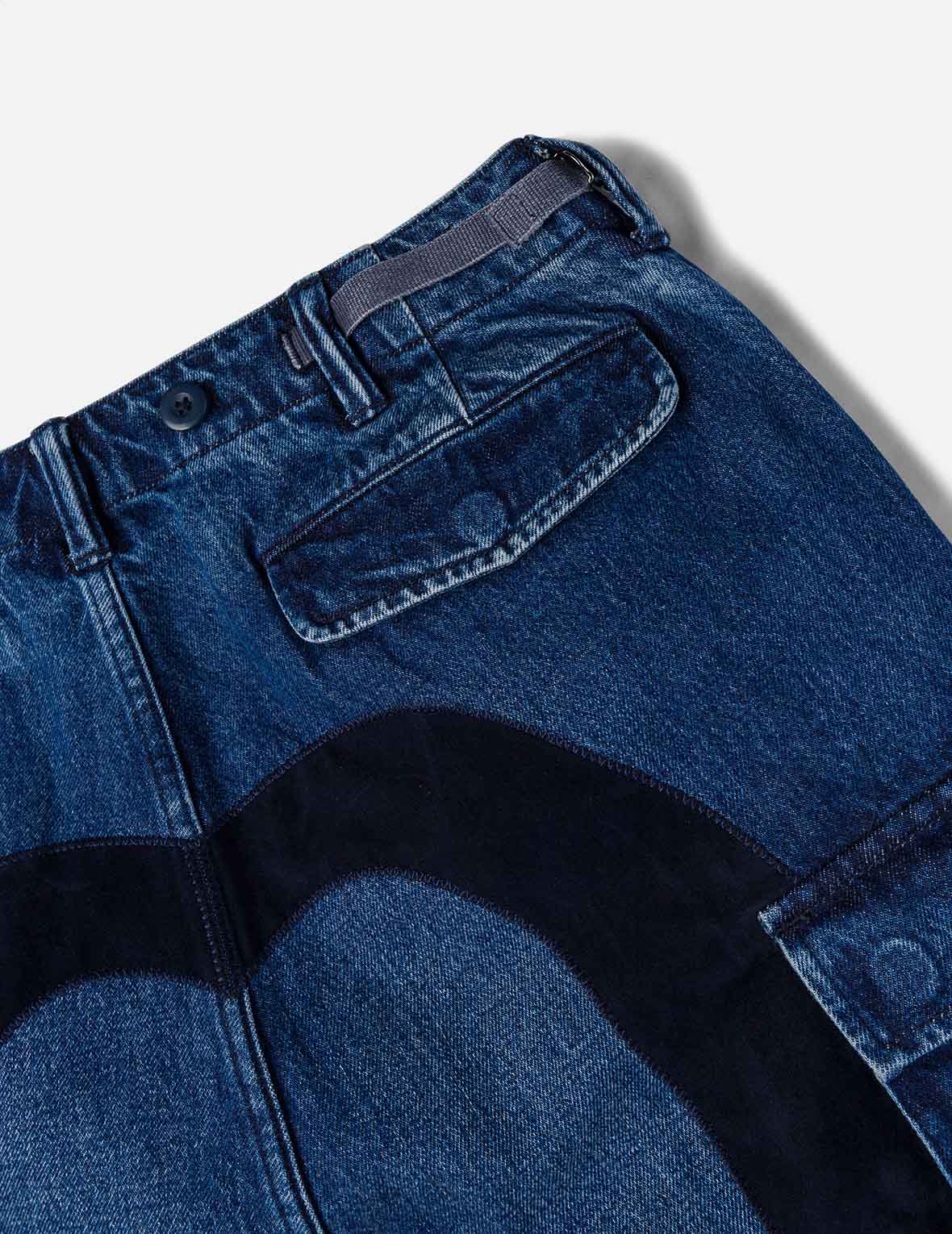 Vintage motorcycle Print Washed Daicock Embroidery Wide-leg Cargo Jeans - Image 8