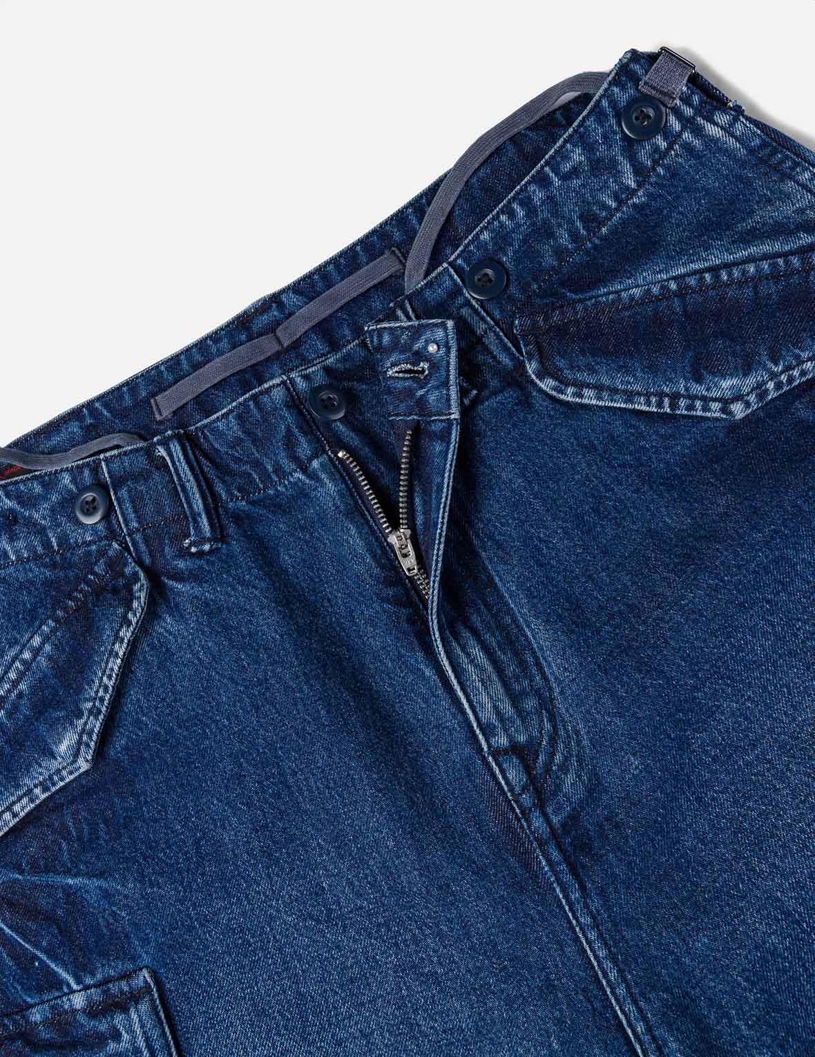 Vintage motorcycle Print Washed Daicock Embroidery Wide-leg Cargo Jeans - Image 9