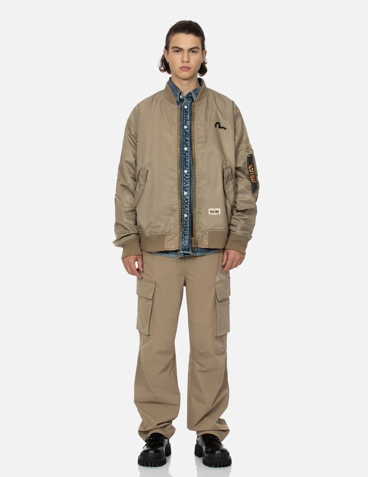 "Virtual Vacation" Daicock Print Loose Fit Bomber Jacket - Image 11