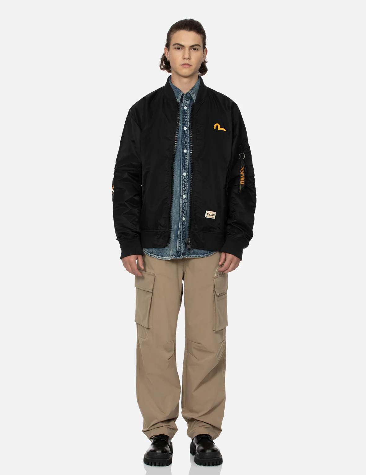 "Virtual Vacation" Daicock Print Loose Fit Bomber Jacket - Image 12