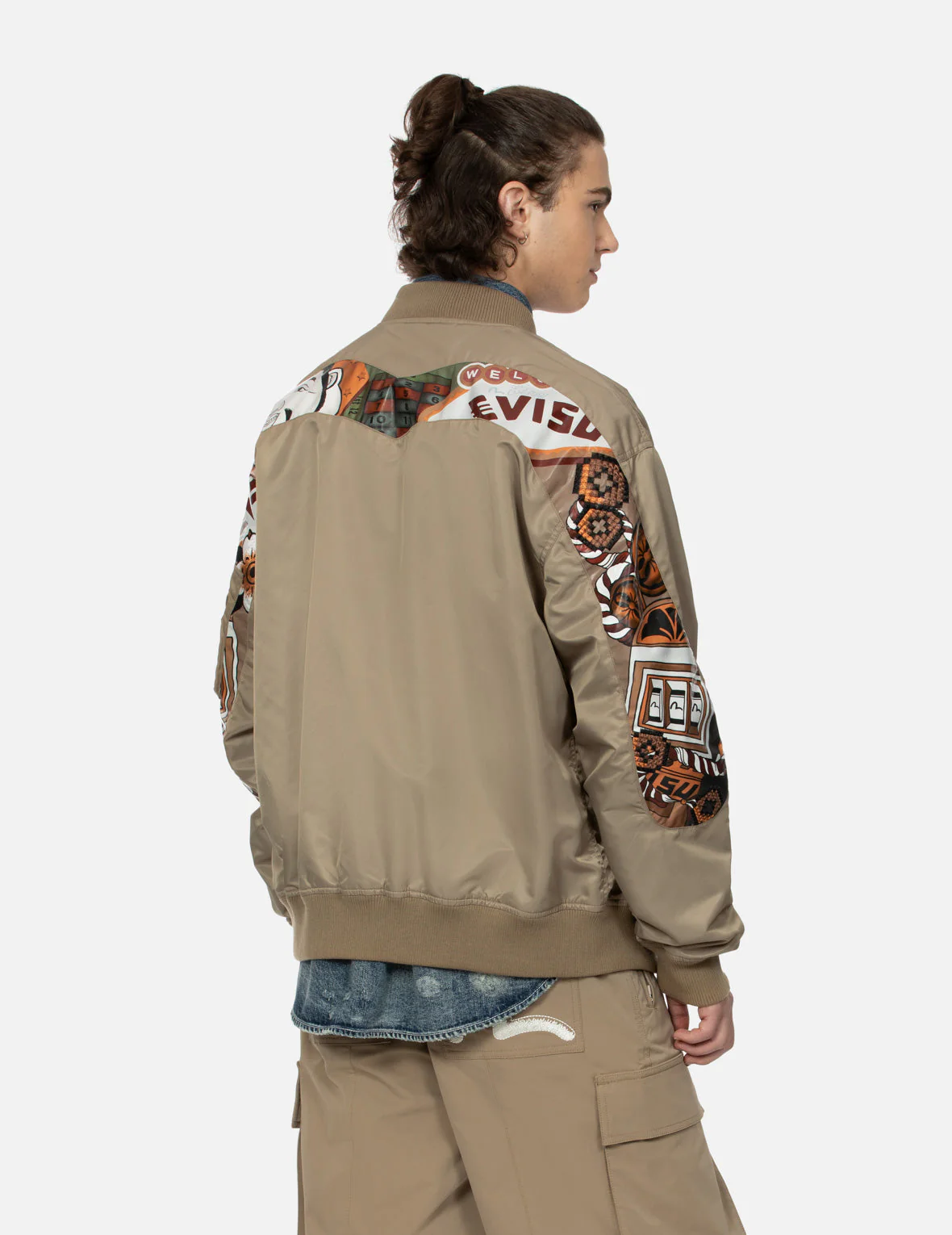 "Virtual Vacation" Daicock Print Loose Fit Bomber Jacket - Image 13