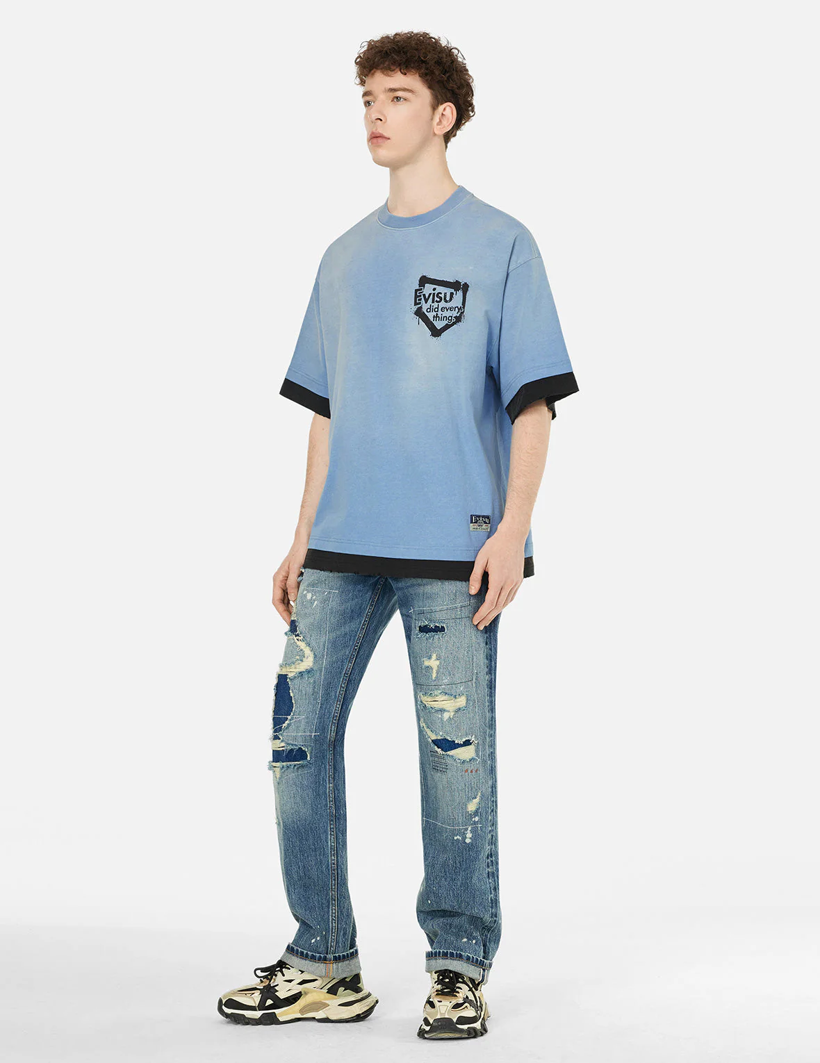 Washed 2-in-1 Oversized T-shirt - Image 3