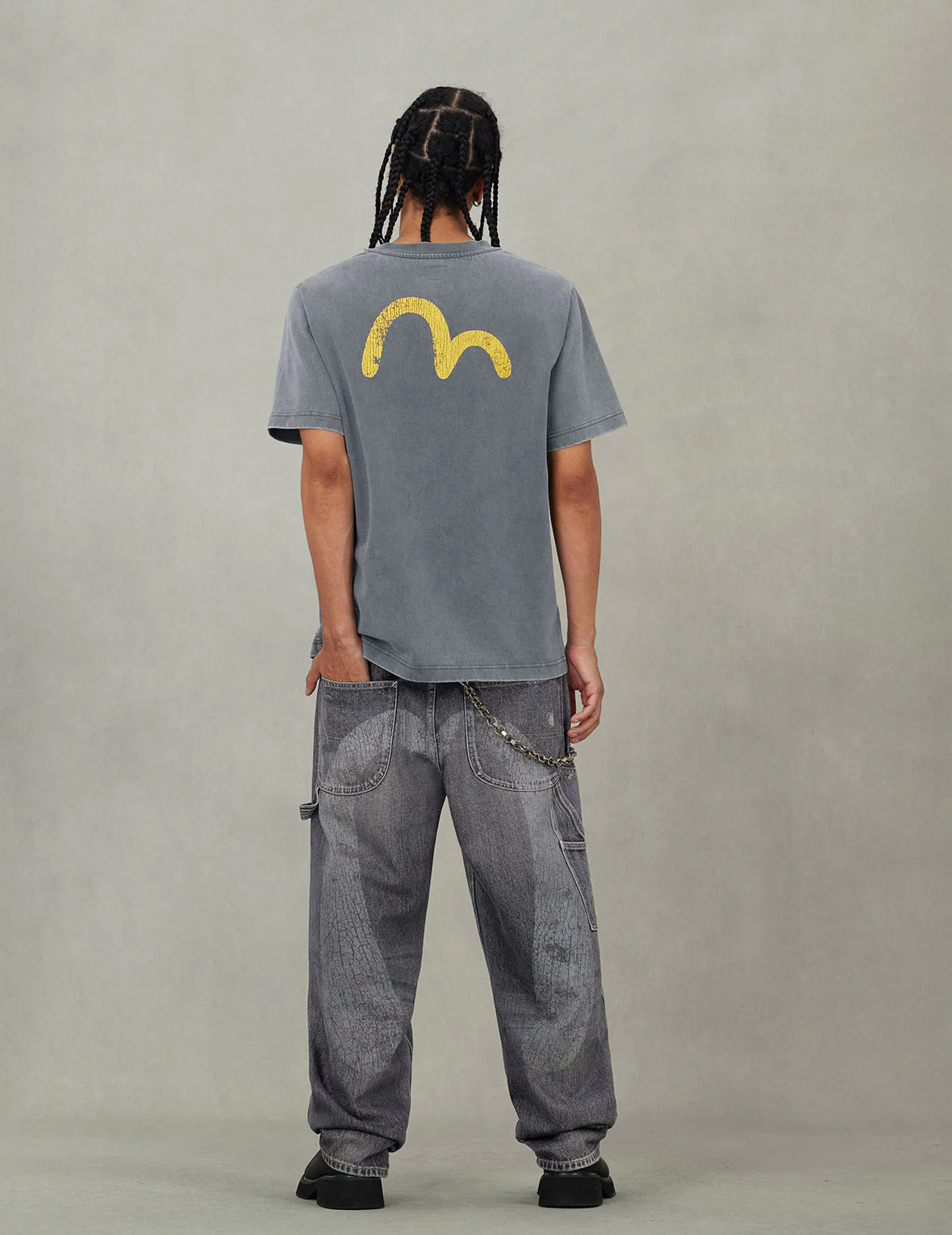 Washed and Distressed Daicock Print Relax Fit Jeans - Image 11