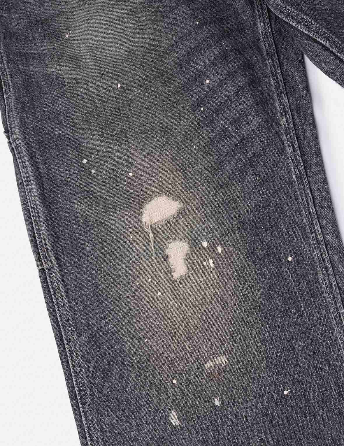 Washed and Distressed Daicock Print Relax Fit Jeans - Image 13