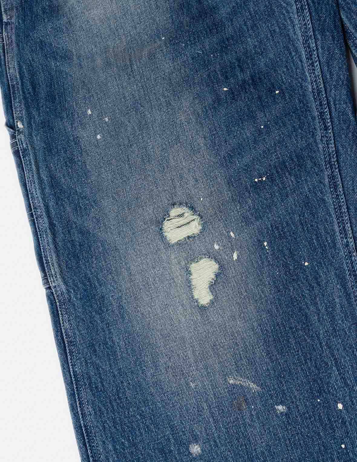 Washed and Distressed Daicock Print Relax Fit Jeans - Image 14