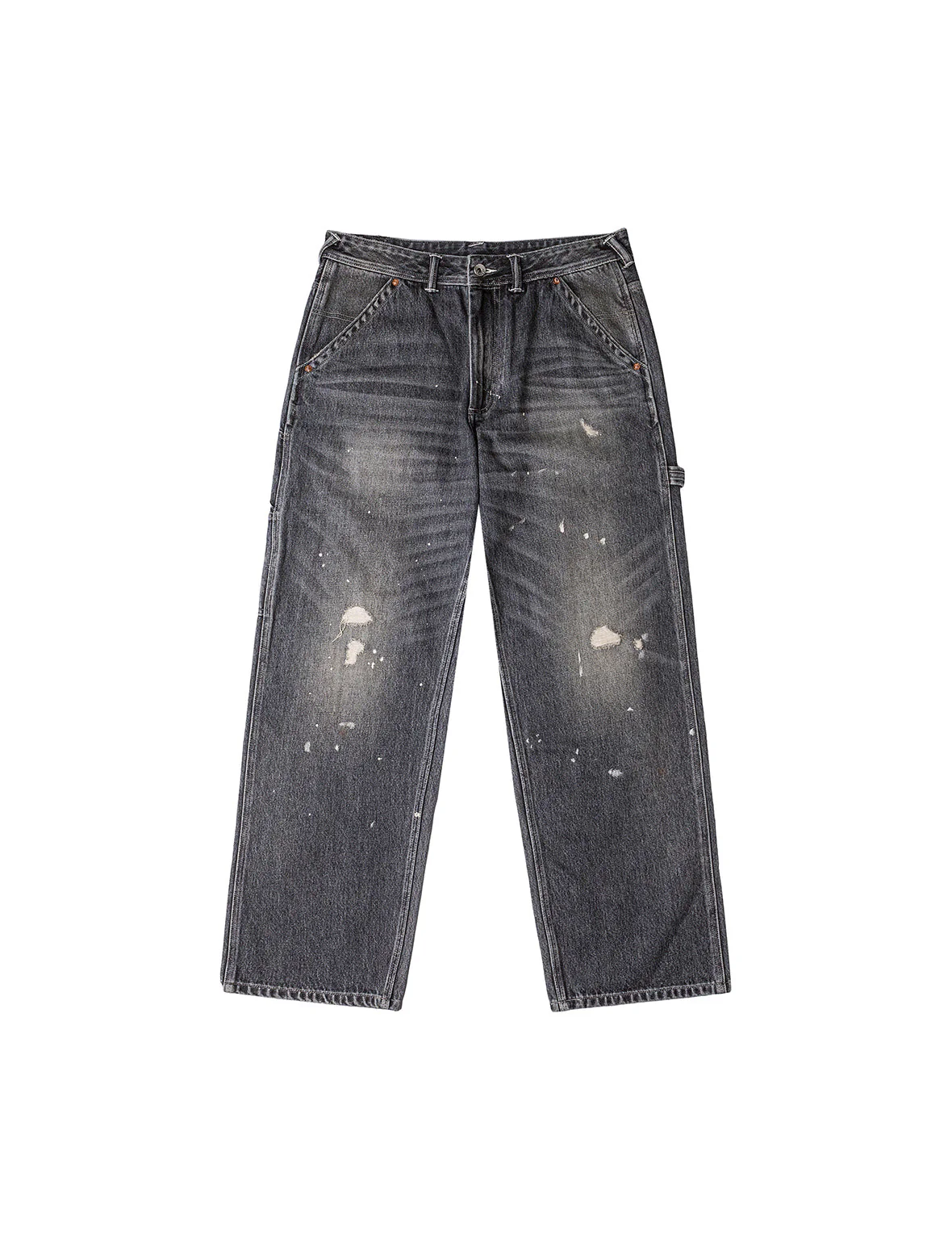 Washed and Distressed Daicock Print Relax Fit Jeans - Image 3