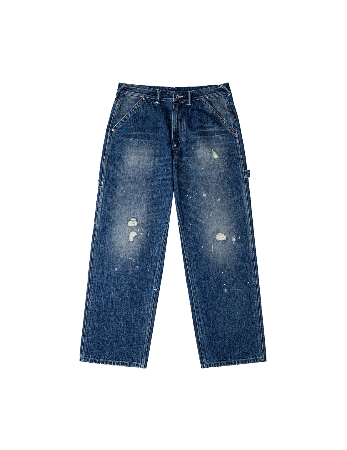 Washed and Distressed Daicock Print Relax Fit Jeans - Image 4