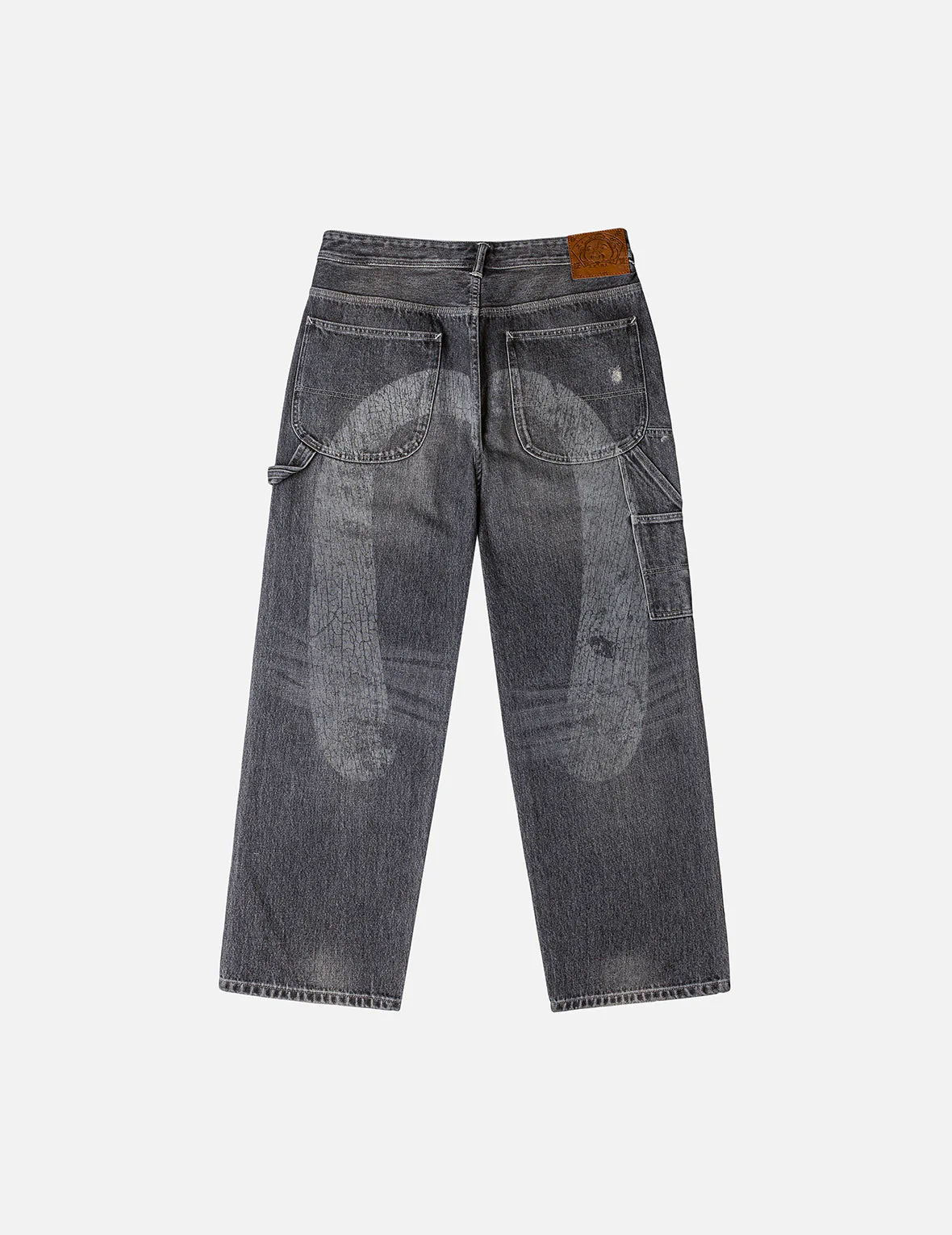 Washed and Distressed Daicock Print Relax Fit Jeans - Image 5