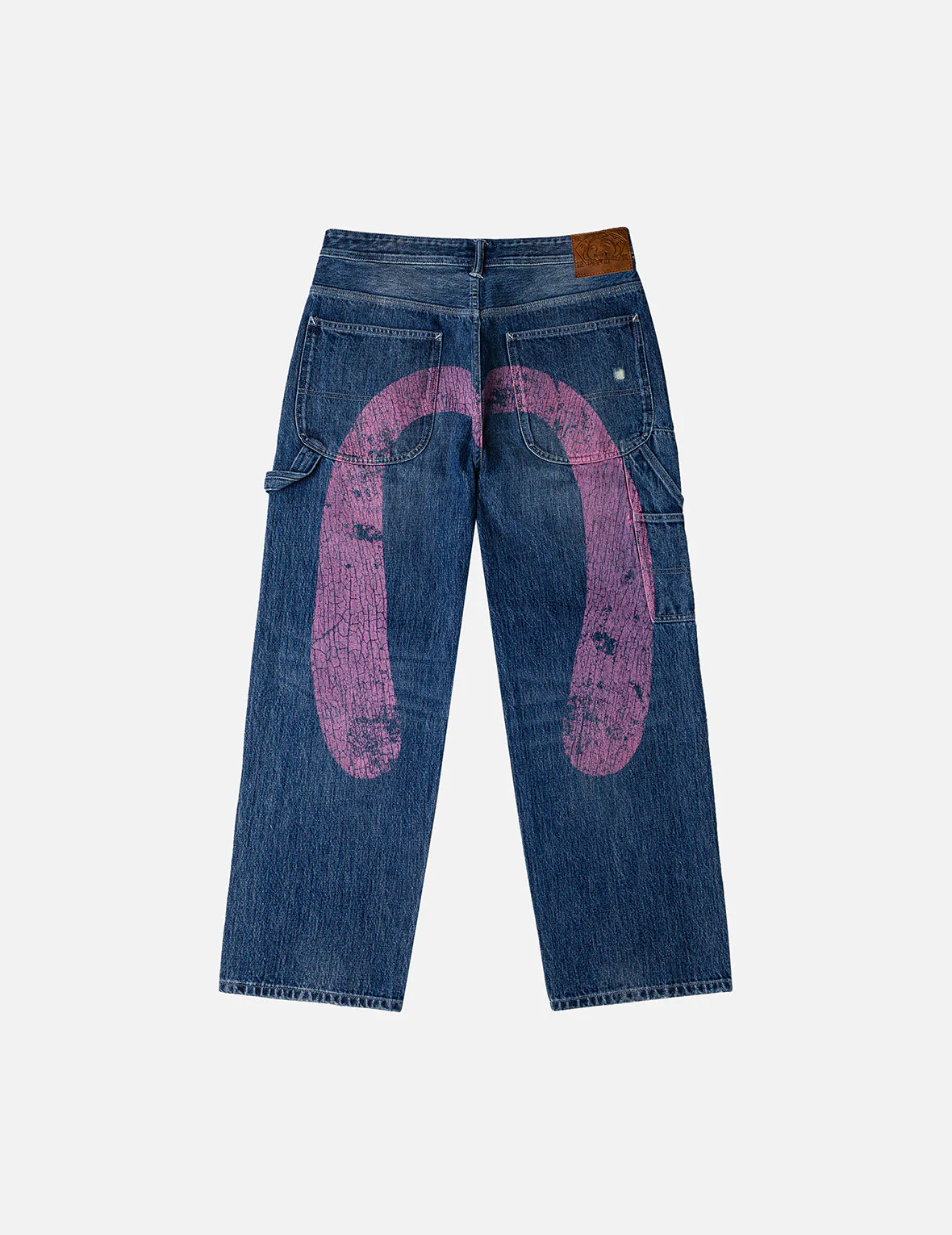 Washed and Distressed Daicock Print Relax Fit Jeans - Image 6