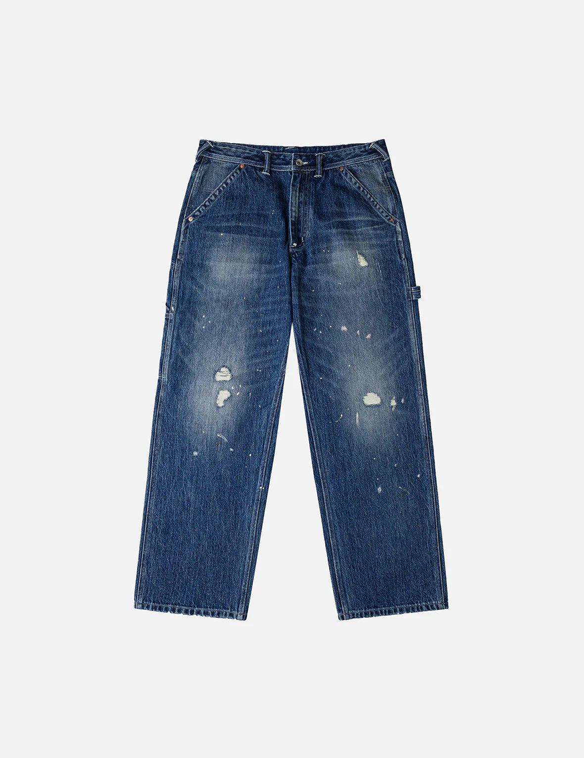 Washed and Distressed Daicock Print Relax Fit Jeans - Image 8