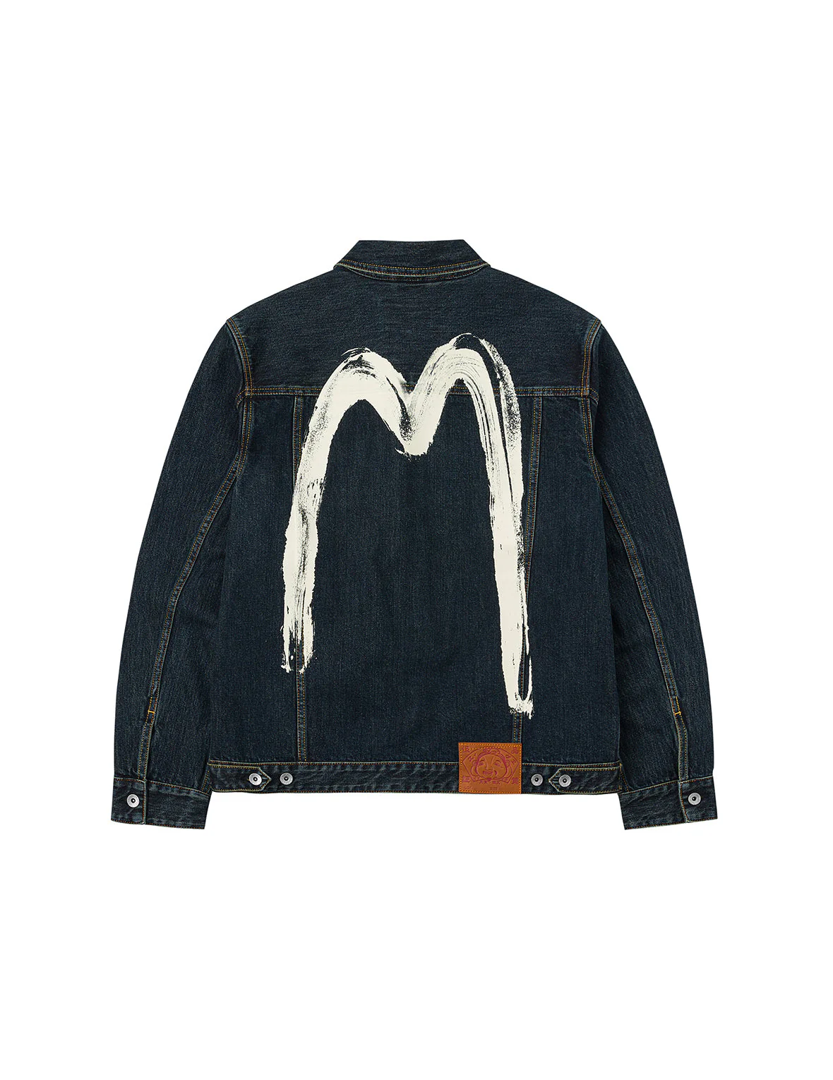 Washed Brushstroke Daicock Print Regular Fit Denim Jacket - Image 15
