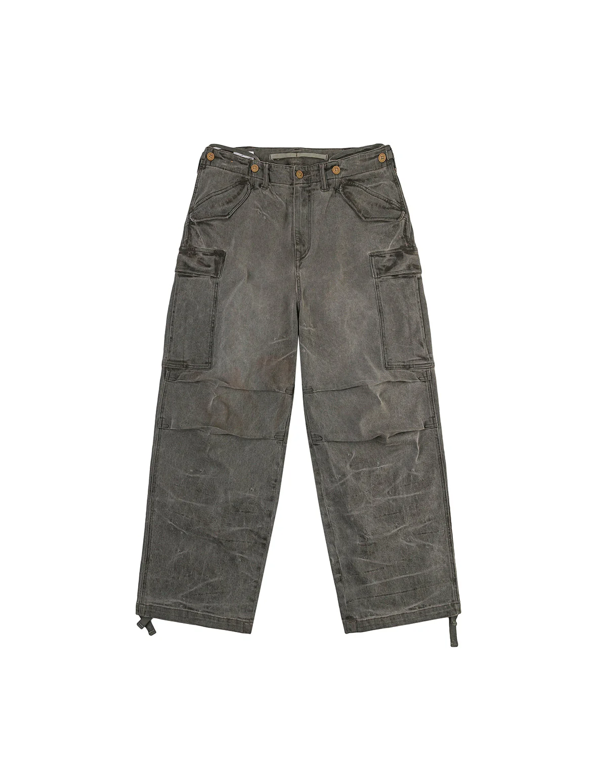 Washed Daicock Embroidery Wide-leg Cargo Jeans - Image 2